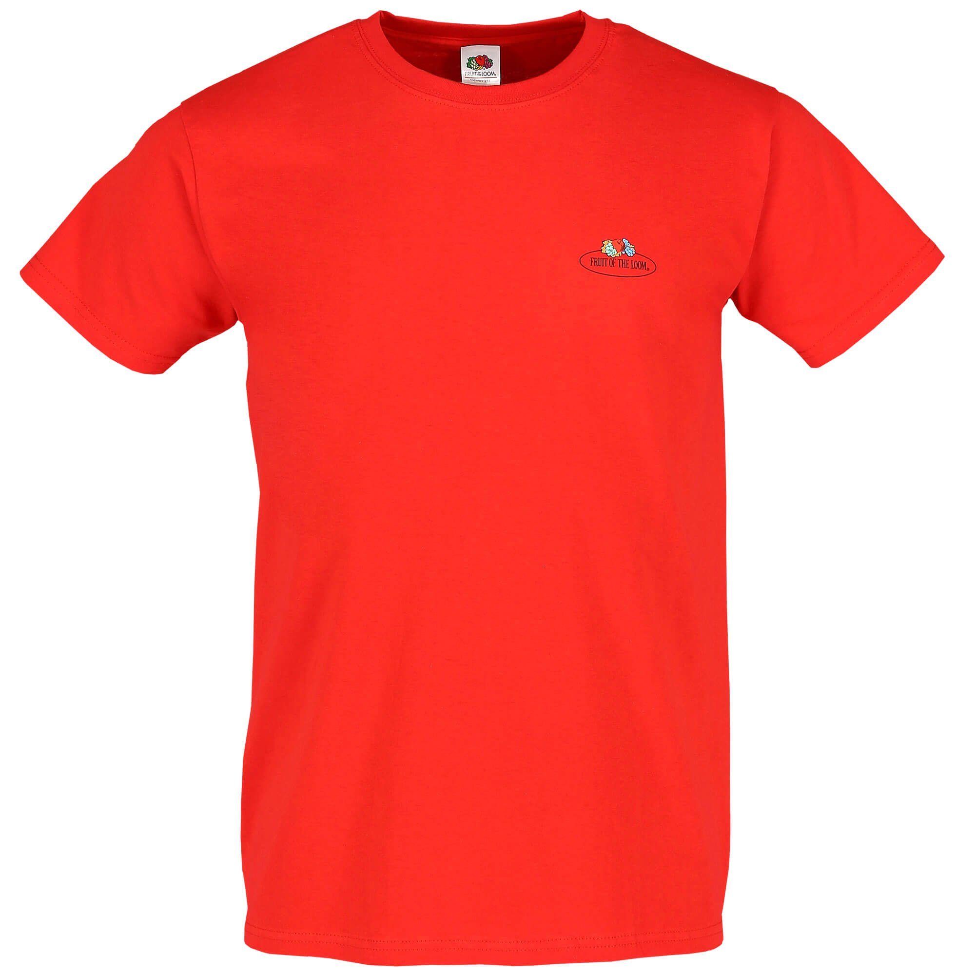 T Vintage-Logo Rundhalsshirt Fruit the of mit 40) (rot Valueweight Loom Rot