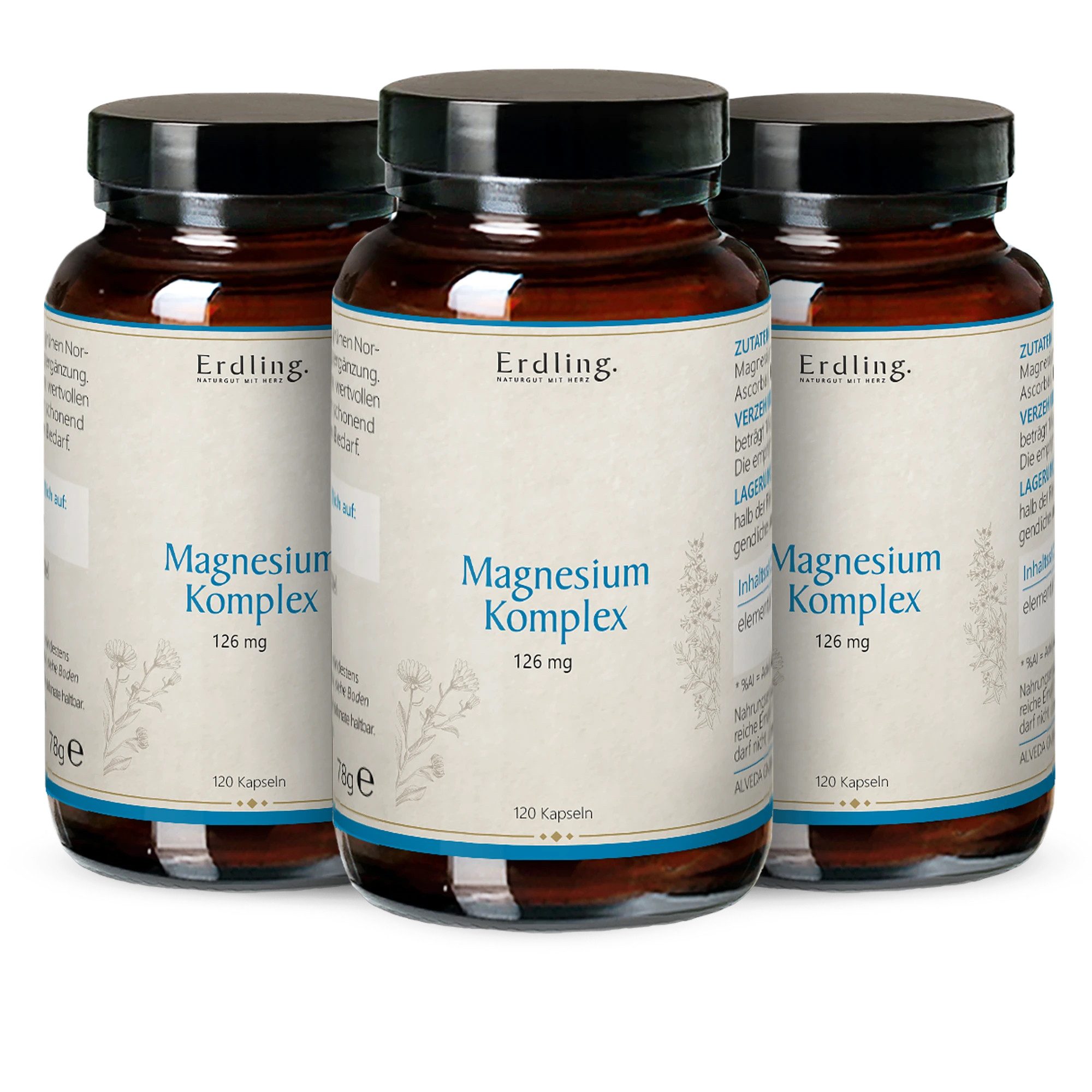 Waldkraft. Erdling Magnesium Komplex Kapseln, mit 7 hochwertige Magnesiumformen für Muskeln, Nerven, Knochen und mentale Balance à 360 St., 234 g