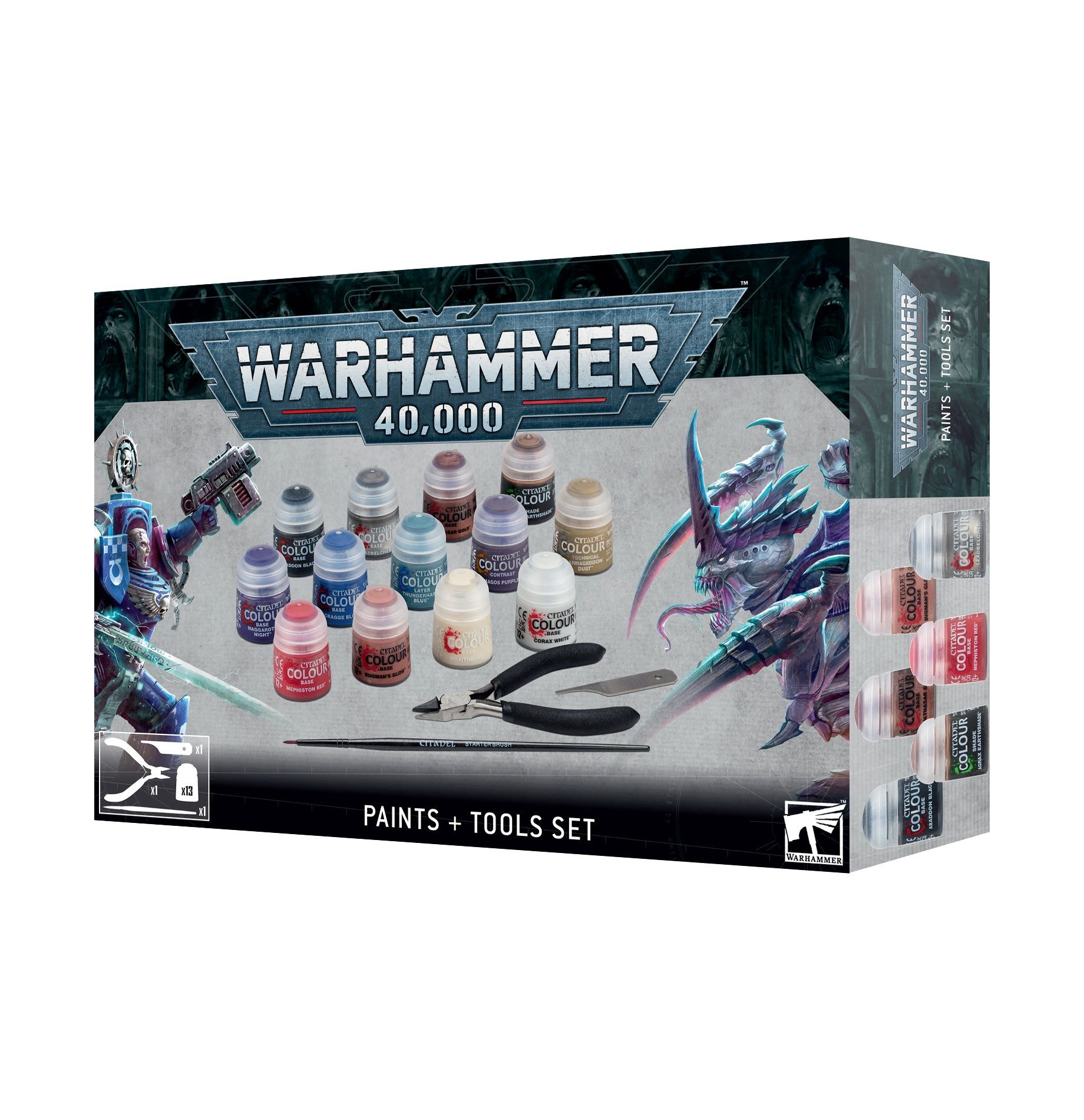Games Workshop Spielfigur Warhammer 40k Paints & Tools Set, Spielzeugfigur