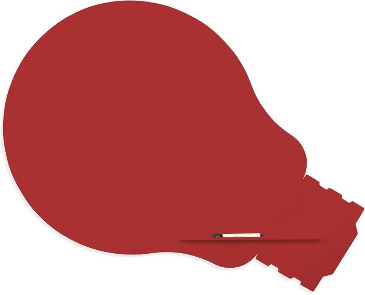 rocada Magnettafel Symbol-Tafel Skinshape Glühbirne lackiert 75x115cm RAL 3002 karminrot