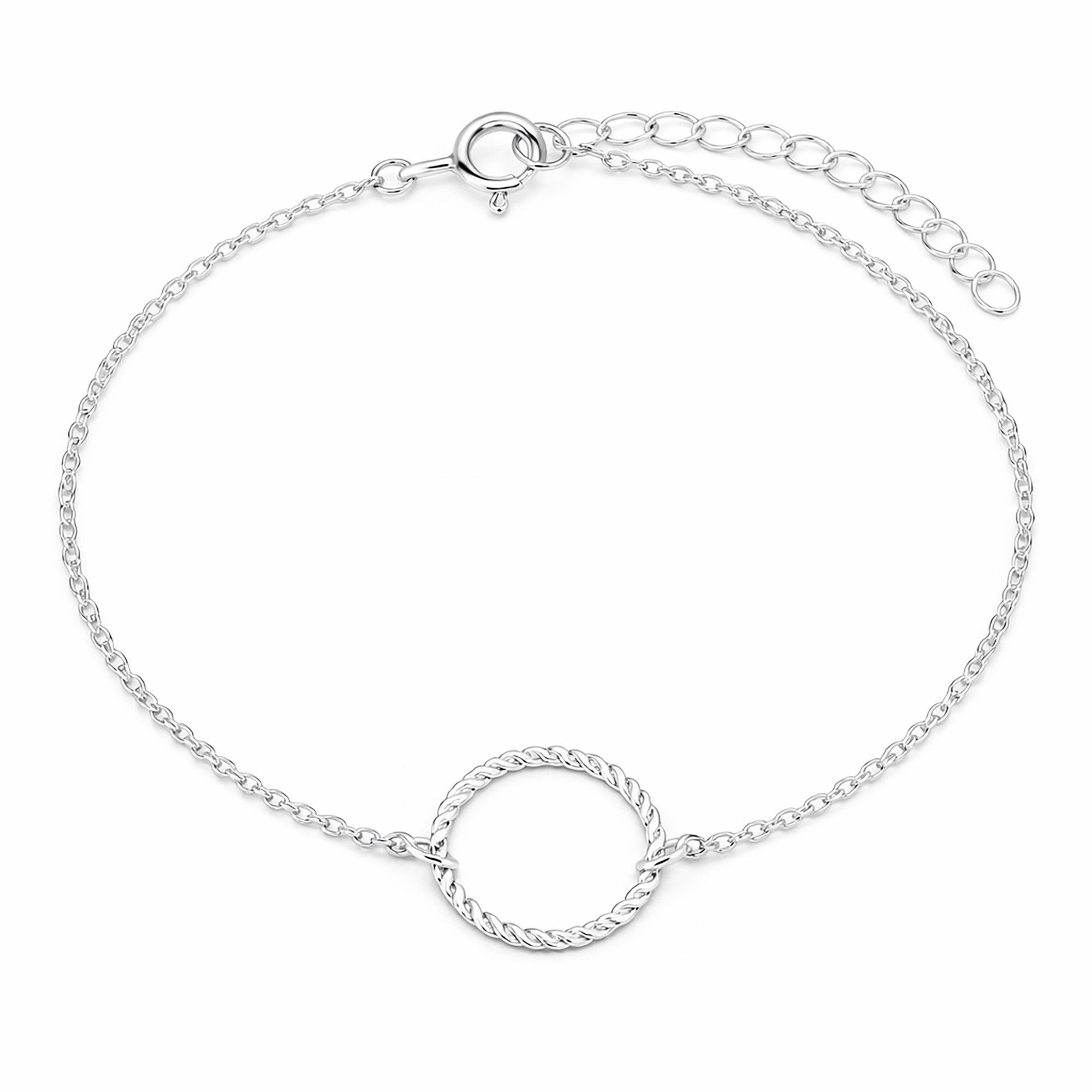 Armband 925 Silber Armkette Armband Ewiger Kreis Offen Ring Freundschaft Dünn