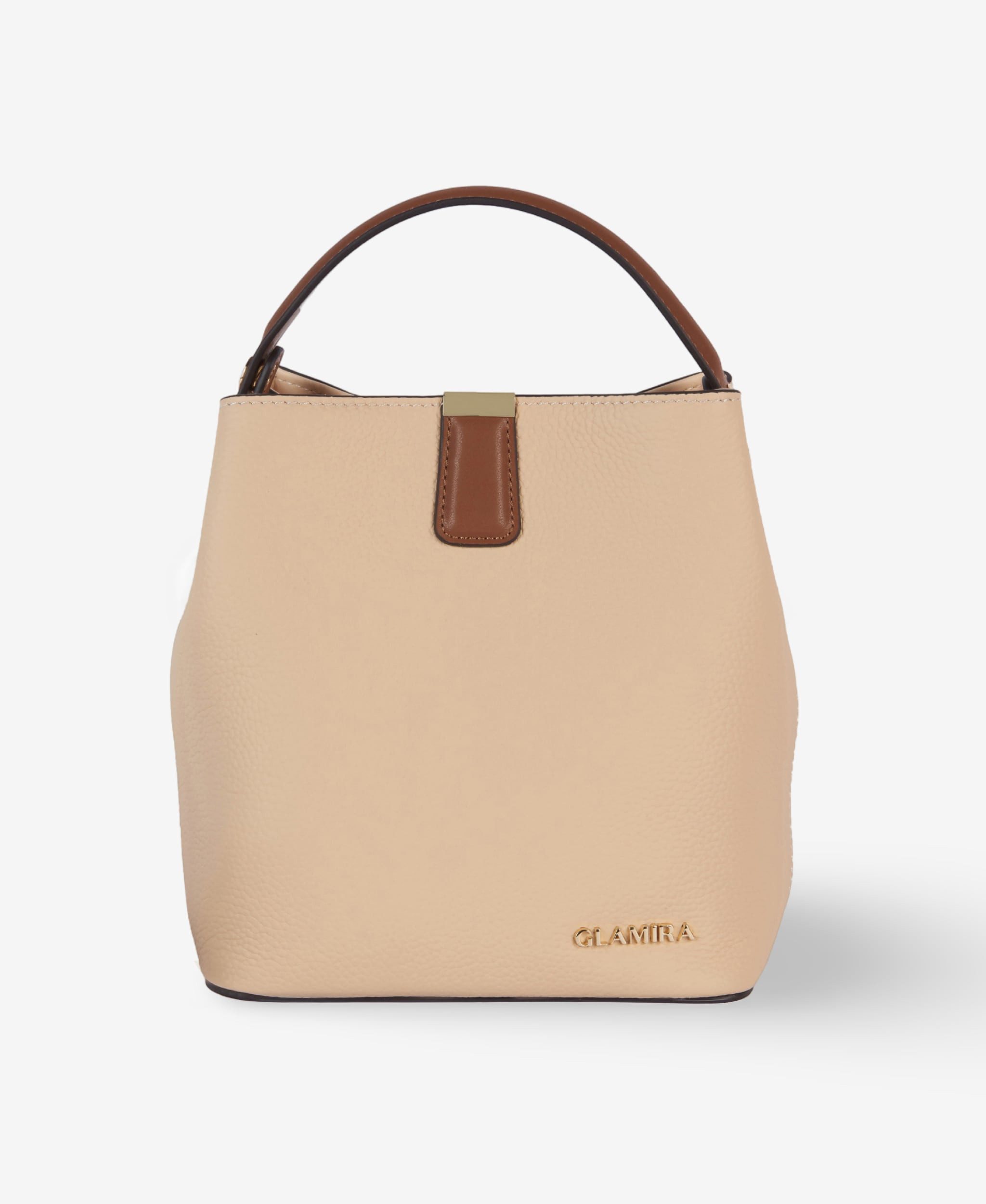 GLAMIRA Handtasche UrbanSphere Beige Henkeltasche (1-tlg), echt Leder, mit geräumigem Hauptfach