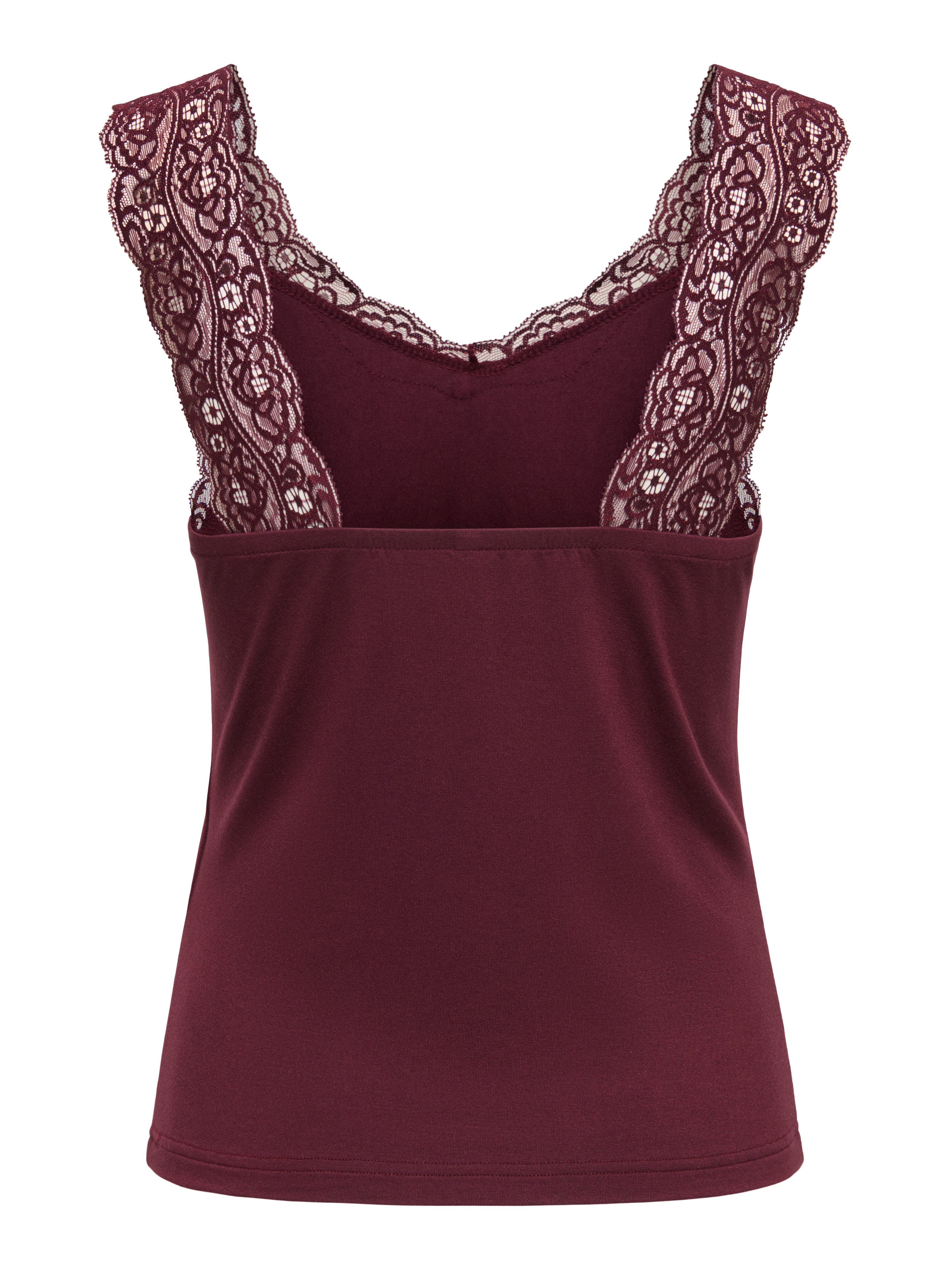 ONLY Spitzentop ONLLUNI TANK TOP WITH LACE DETAIL CS JRS Viskosemischung, regular fit