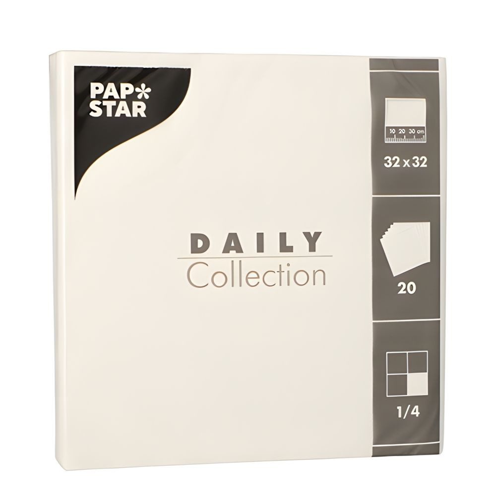 PAPSTAR Papierserviette Servietten DAILY Collection 1/4-Falz 32 cm x 32 cm weiss 300 Stk