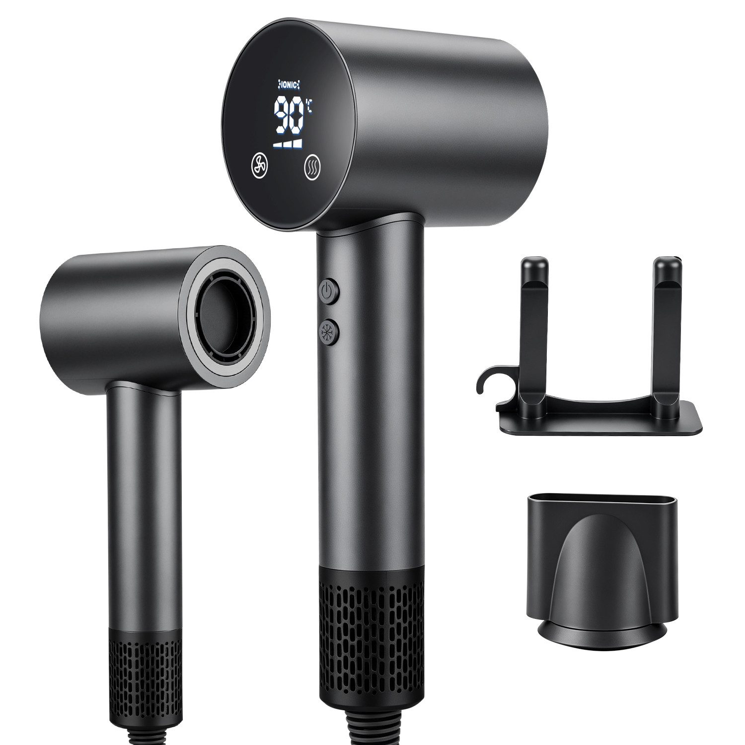 CkeyiN Pro Haartrockner Ionic,Hair Dryer Leise,Haarföhn 110000 RPM,30℃/50℃/70℃/90℃, 1500 W, Mit Magnetdüse,36m/s,Schnelles …