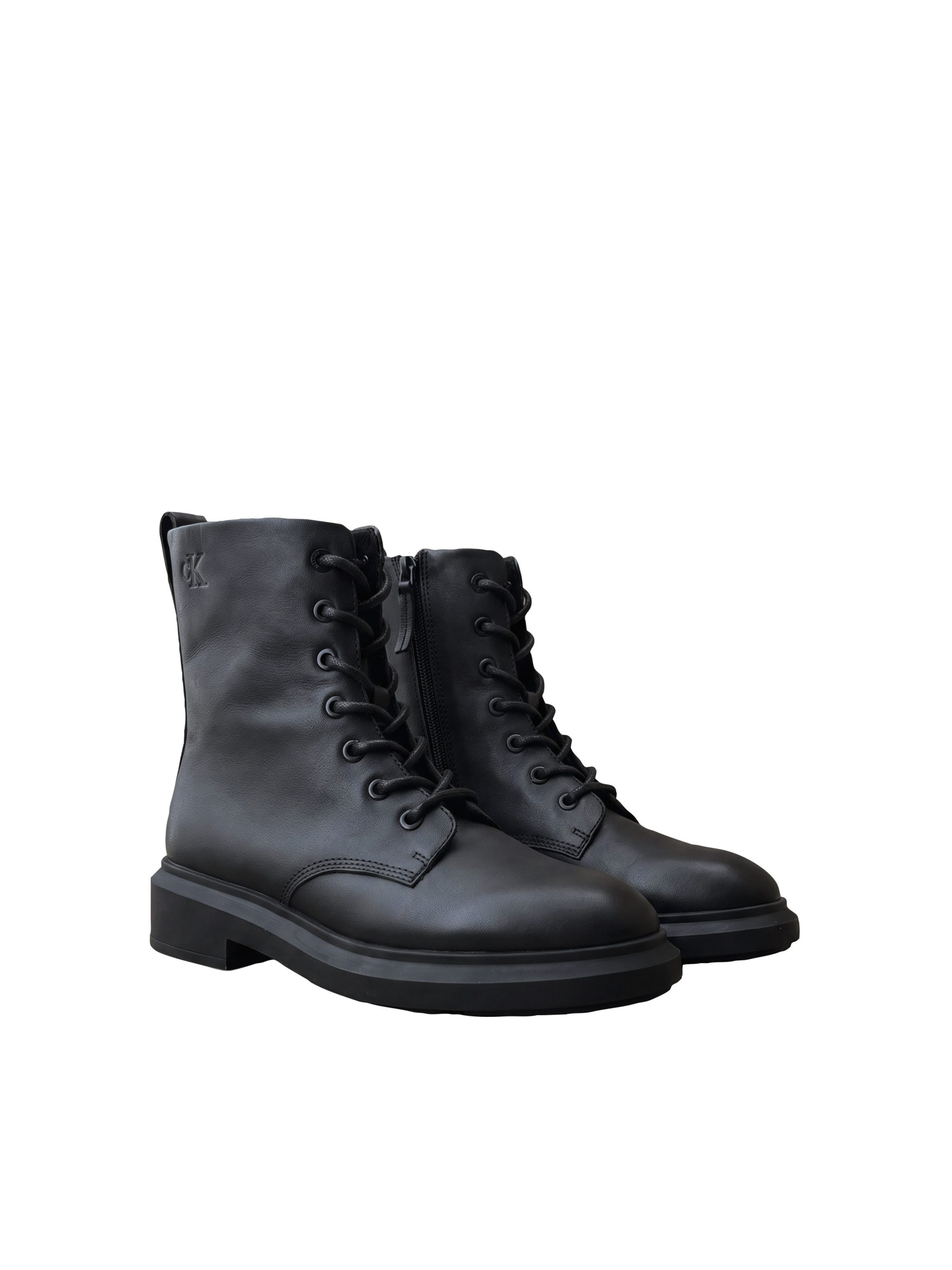 Calvin Klein SPORTY BOOT LACE UP LTH Schnürstiefelette Schnürboots, Blockabsatz, mit Anziehlasche