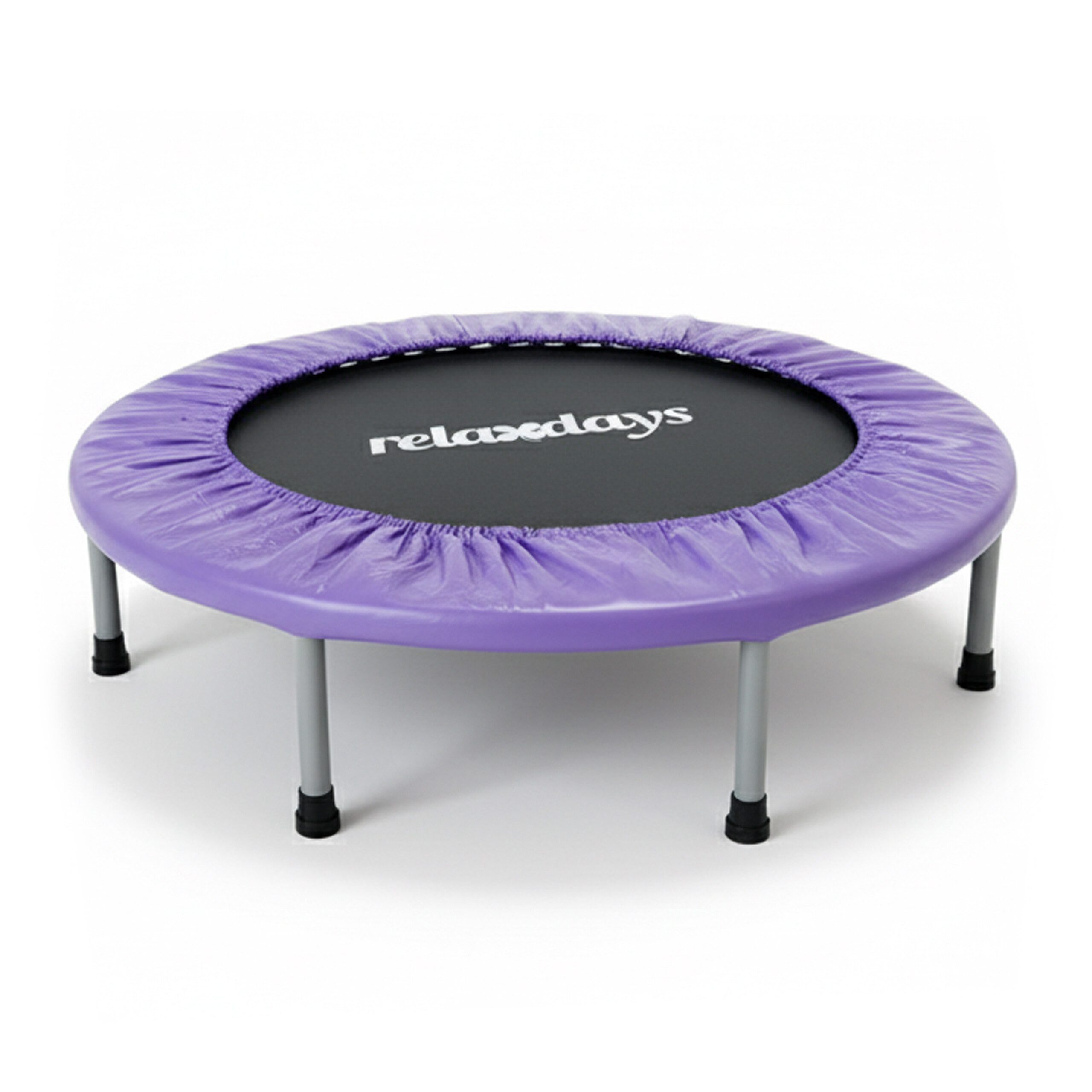 relaxdays Fitnesstrampolin Indoor Trampolin Ø 95 cm, lila, 95 cm