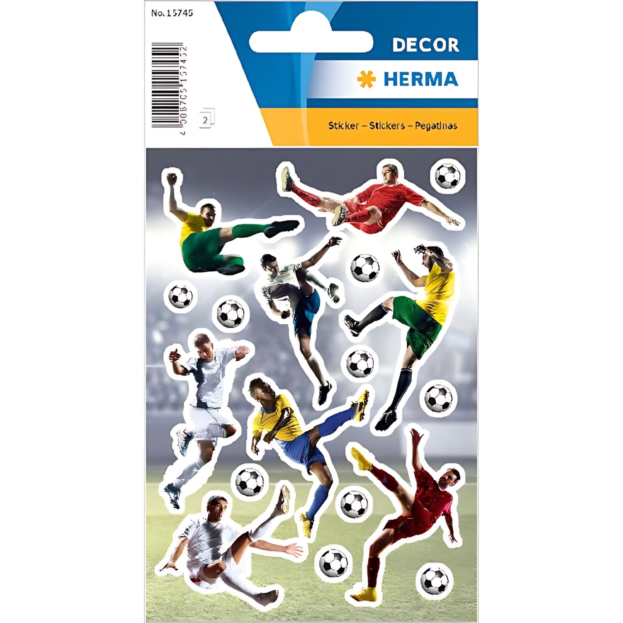 HERMA Sticker Herma Sticker DECOR Fussballer in Aktion beglimmert 2 Bl