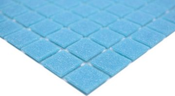 Mosani Bodenfliese Glasmosaik Mosaikfliese Hellblau Spots Dusche BAD WAND Küchenwand