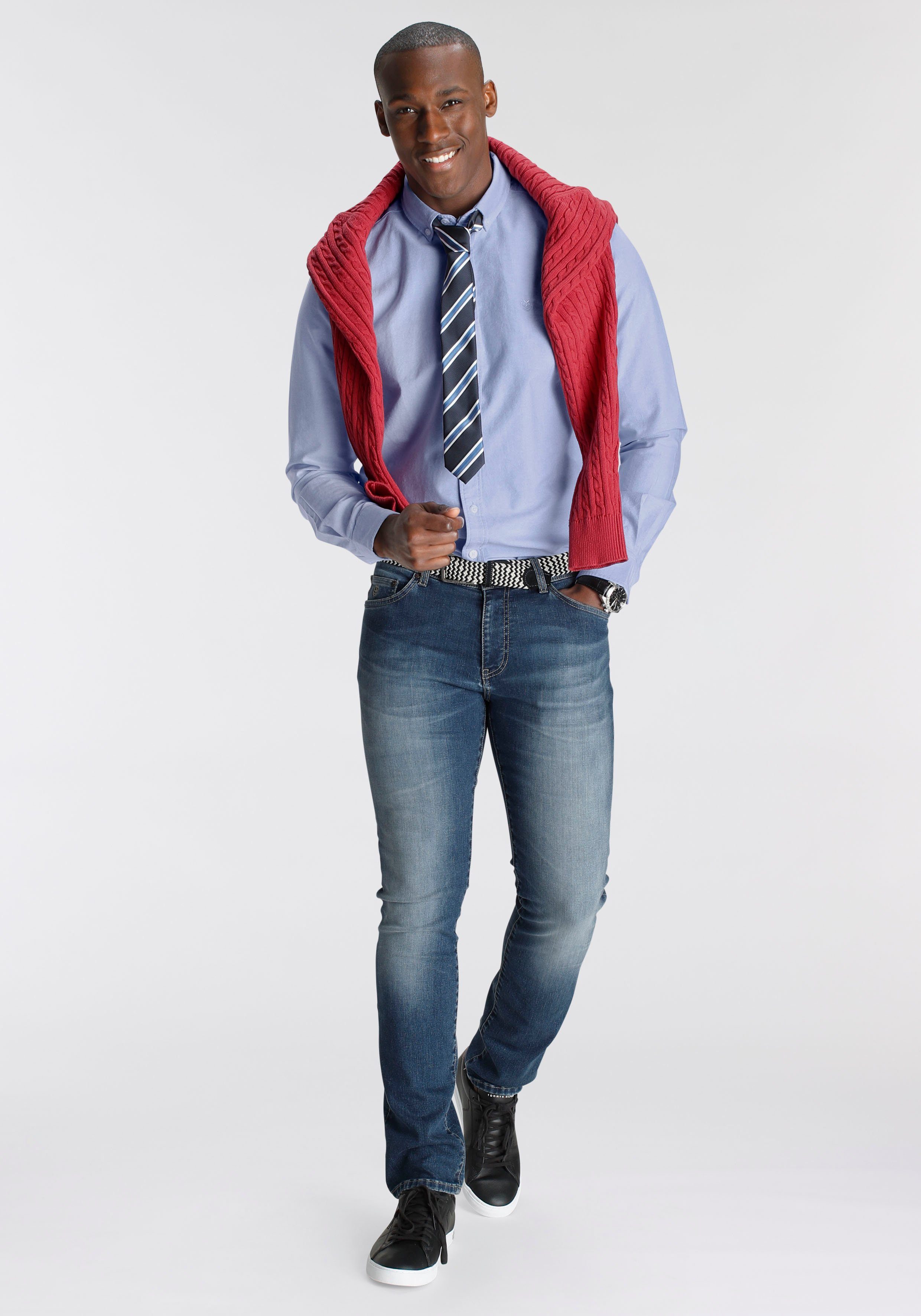 DELMAO Langarmhemd in Oxford Qualität