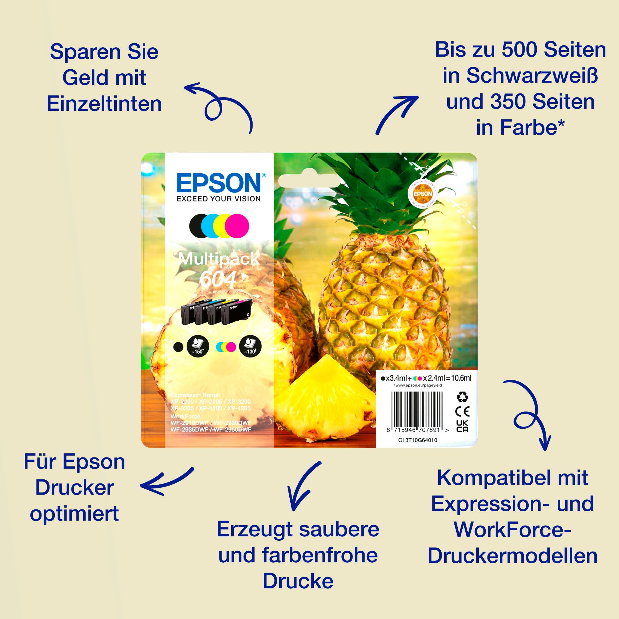 Epson Druckerpatronen (Einzeln, Multipacks, XL) Tintenpatrone (1-tlg)