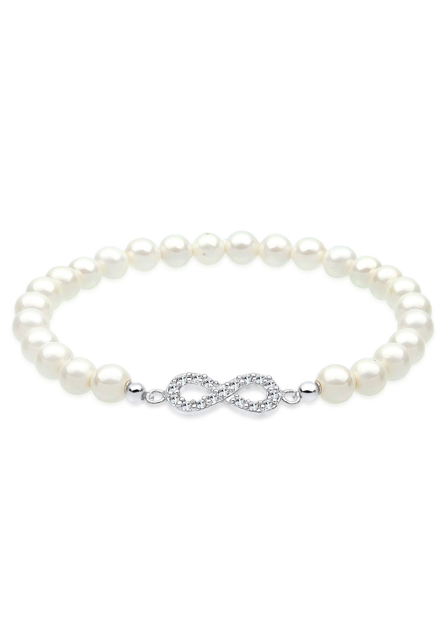 Elli Perlenarmband Infinity Symbol Muschelkernperlen Weiß günstig online kaufen