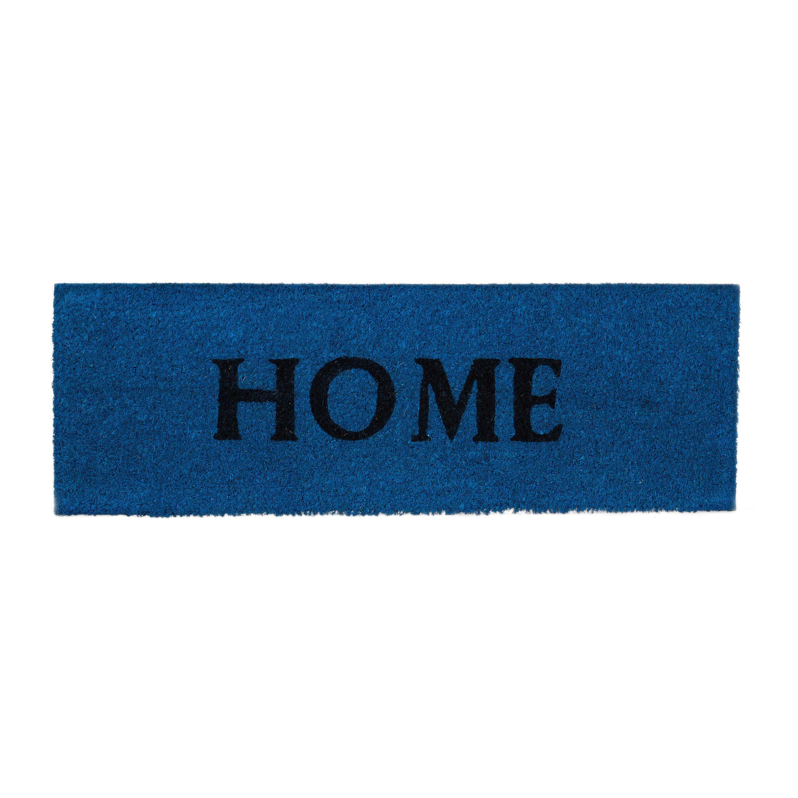 relaxdays Fußmatte schmal HOME, Höhe: 15 mm, blau günstig online kaufen