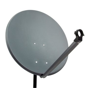PremiumX Satelliten-Komplettanlage 4 Teilnehmer 60cm LNB Kabel Balkonhalter SAT-Antenne