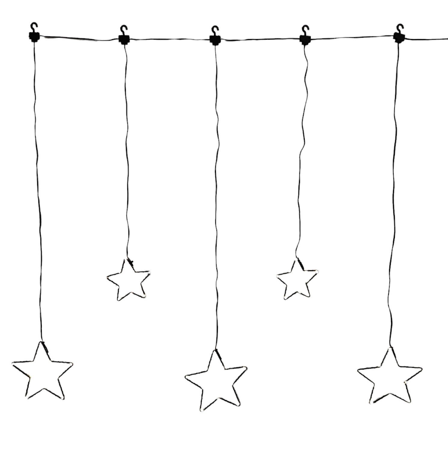 Meinposten LED-Lichtervorhang Lichterkette Weihnachten Stern LED Timer Bele günstig online kaufen