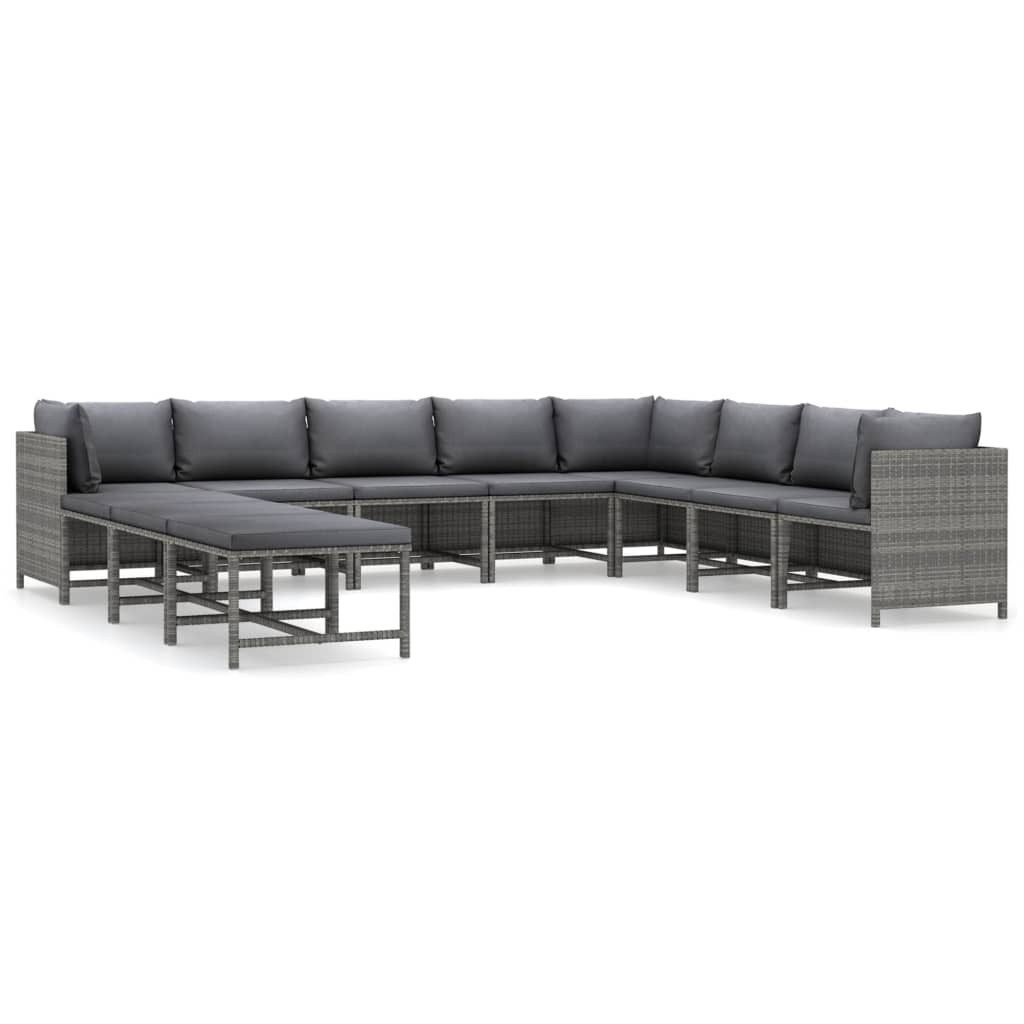 vidaXL Gartenlounge-Set 11-tlg. Garten-Lounge-Set mit Kissen günstig online kaufen
