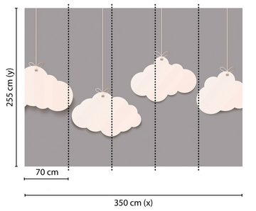 living walls Fototapete Designwalls Clouds 2, glatt, (5 St), Vlies, Wand, Schräge, Decke