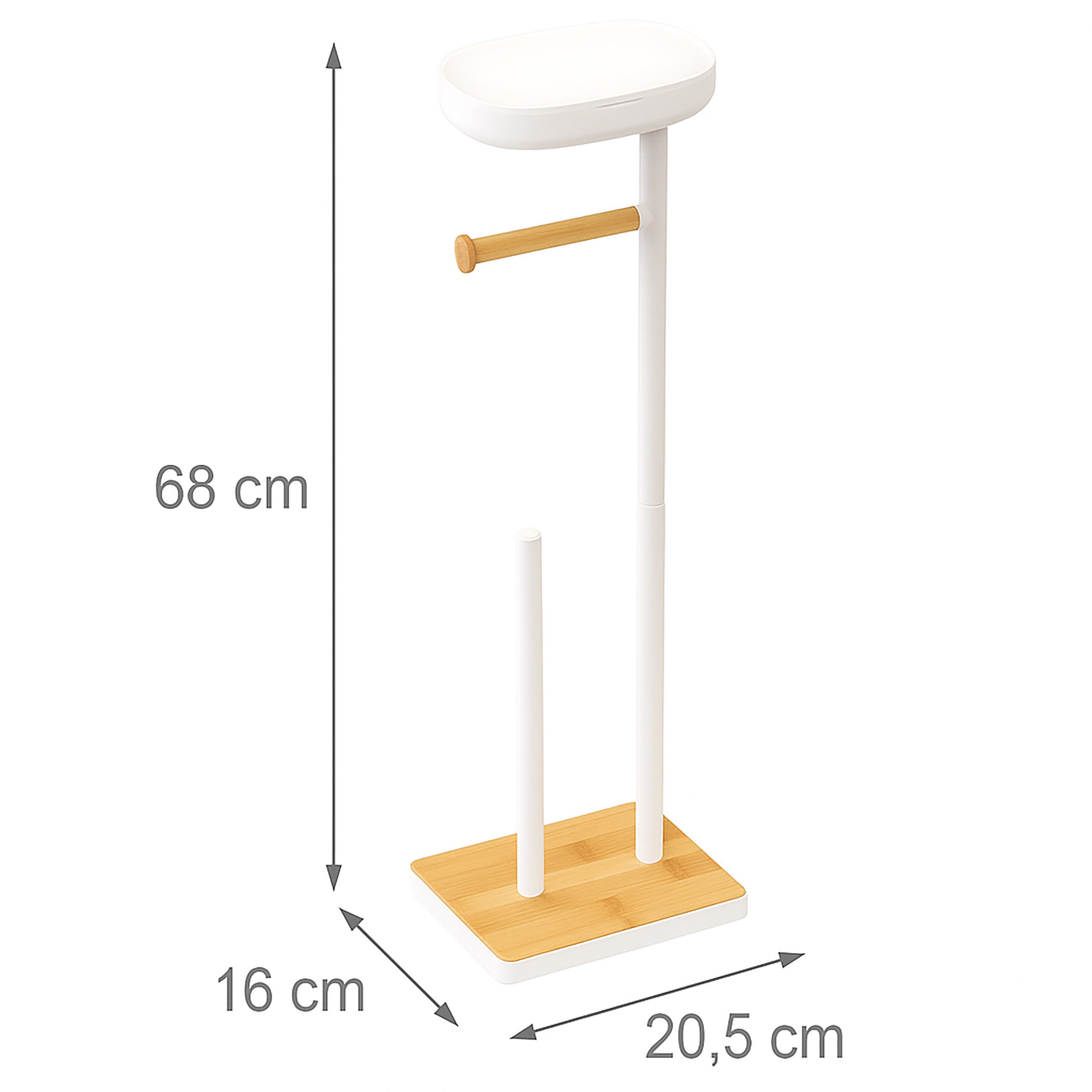 relaxdays Toiletten-Ersatzrollenhalter Toilettenpapierhalter mit Fach (1-St), weiß – Bild 4 von 5