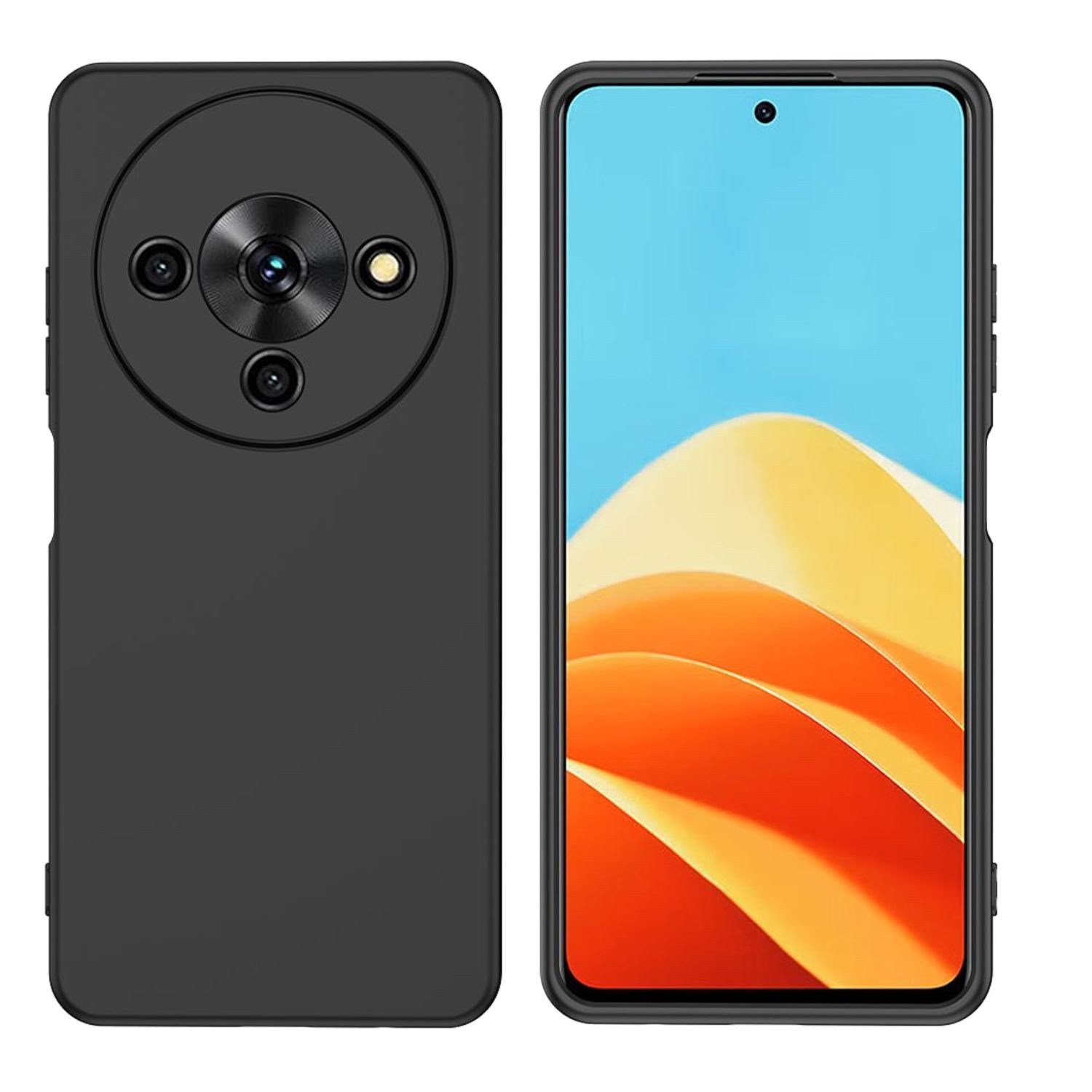 Wigento Handyhülle Für ZTE Blade A76 5G Silikon TPU Schutz Hülle Dünn Flexibel Schwarz, Stilvolle TPU Hülle, präzise Aussparungen, schützend
