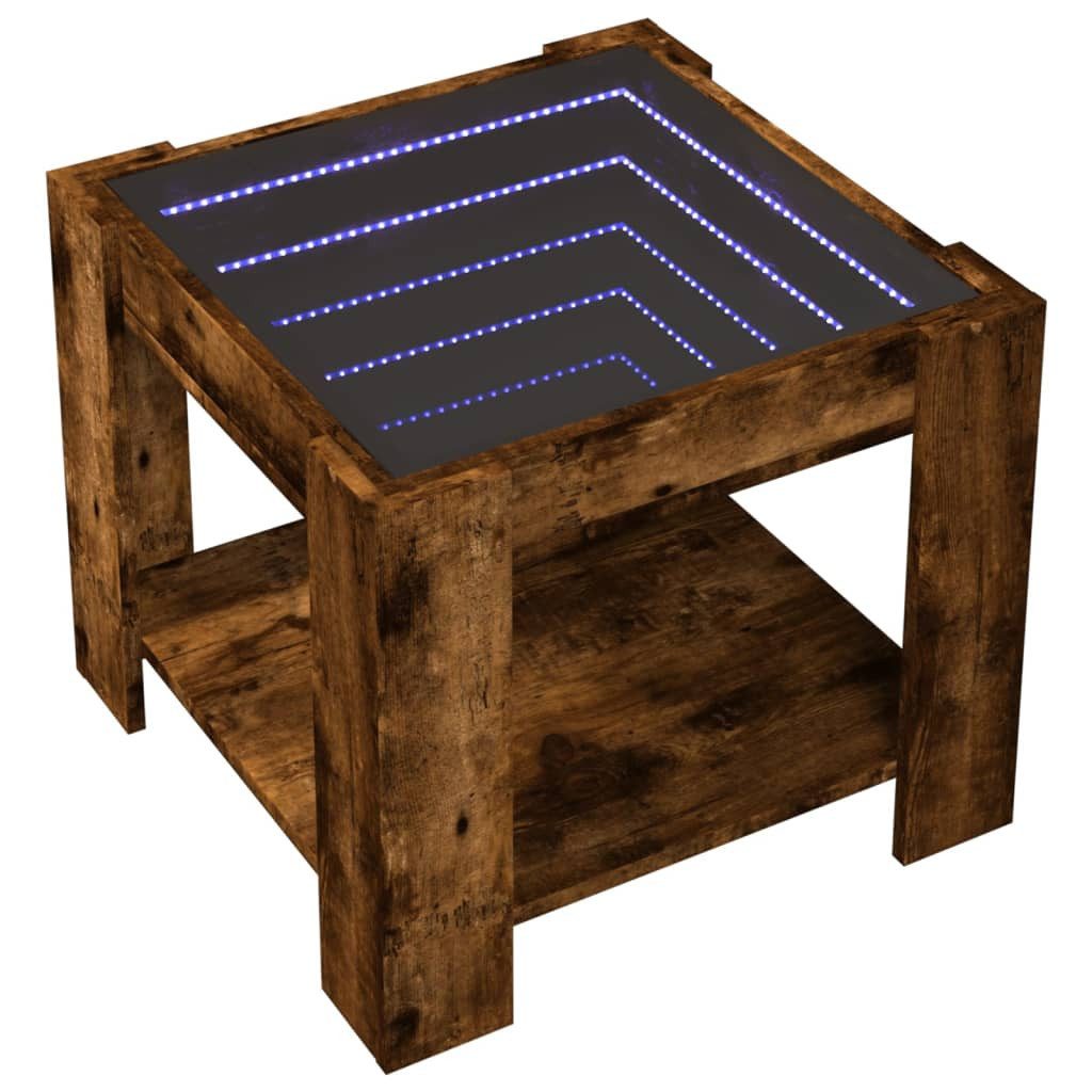 vidaXL Couchtisch LED-Couchtisch Räuchereiche 53x53x45 cm Holzwerkstoff (1- günstig online kaufen