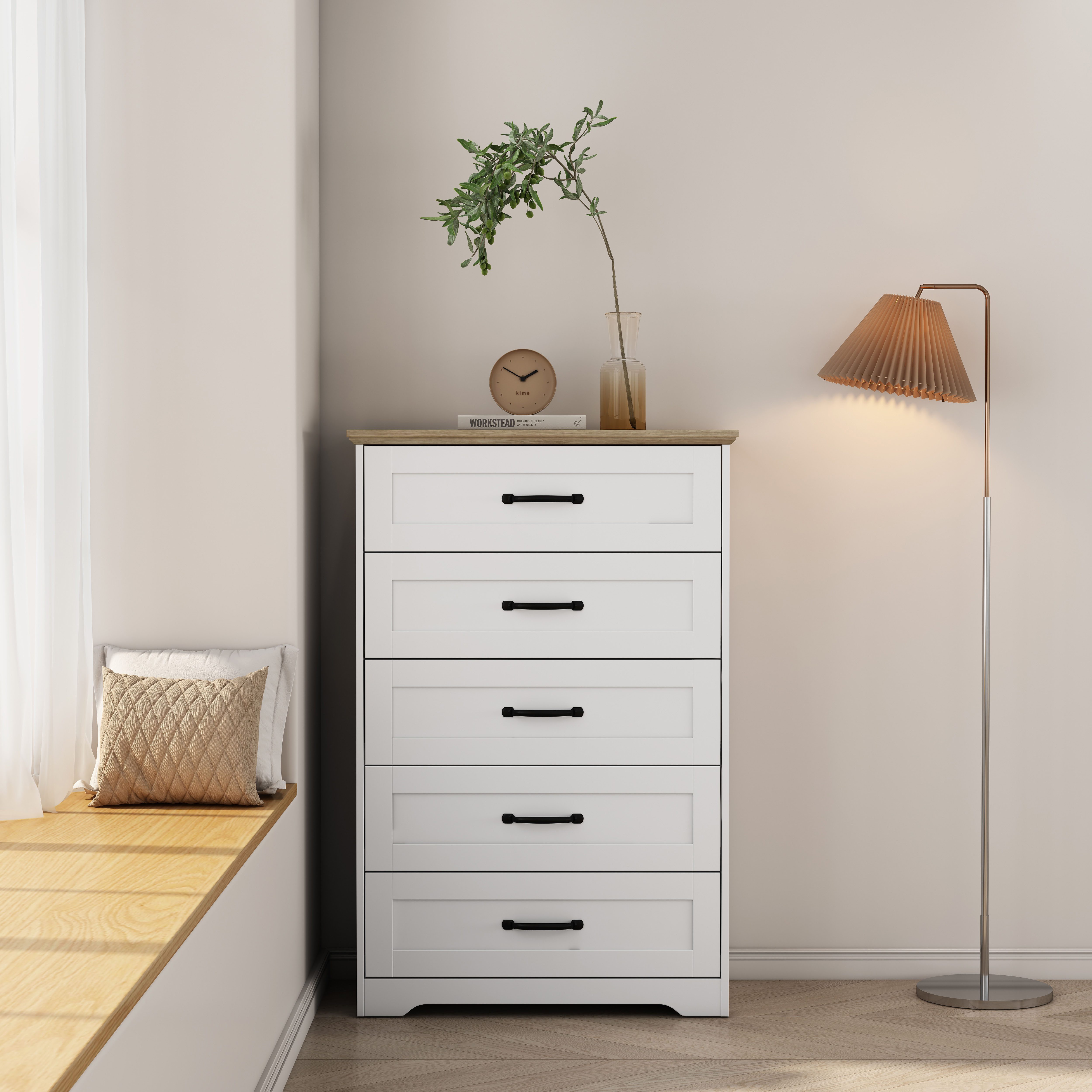 OTTO home Schubkastenkommode Emmilia Sideboard im Landhaus Design (Kommode mit viel Stauraum im Schlafzimmer), Schubladenschrank Sideboard Wäscheschrank Skandi Design