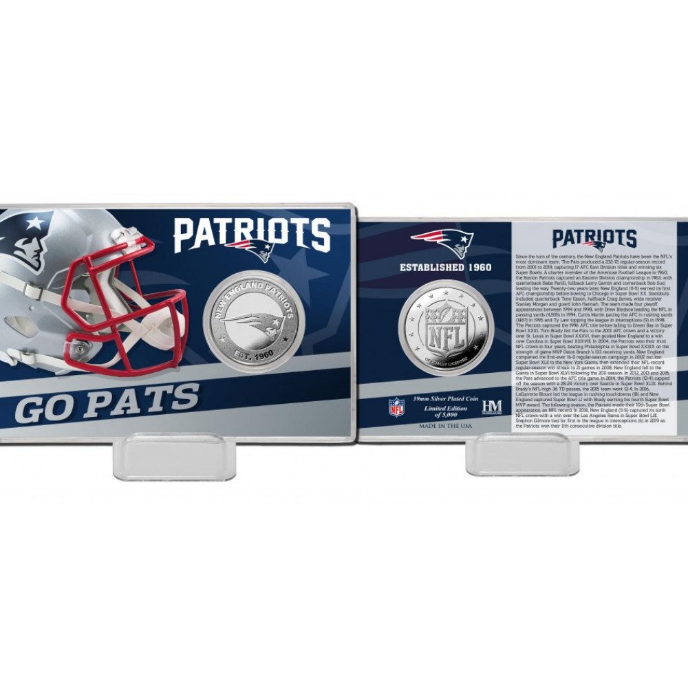 New England Patriots Sammelkarte New England Patriots Team History Silver Coin Card