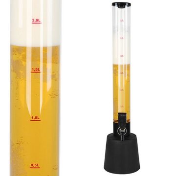 Jago Bierzapfanlage Biersäule mit Zapfhahn - 3.5L, 90cm hoch, mit Ständer, BPA-frei, LFGB Standard, Füllstandsanzeige, Setwahl