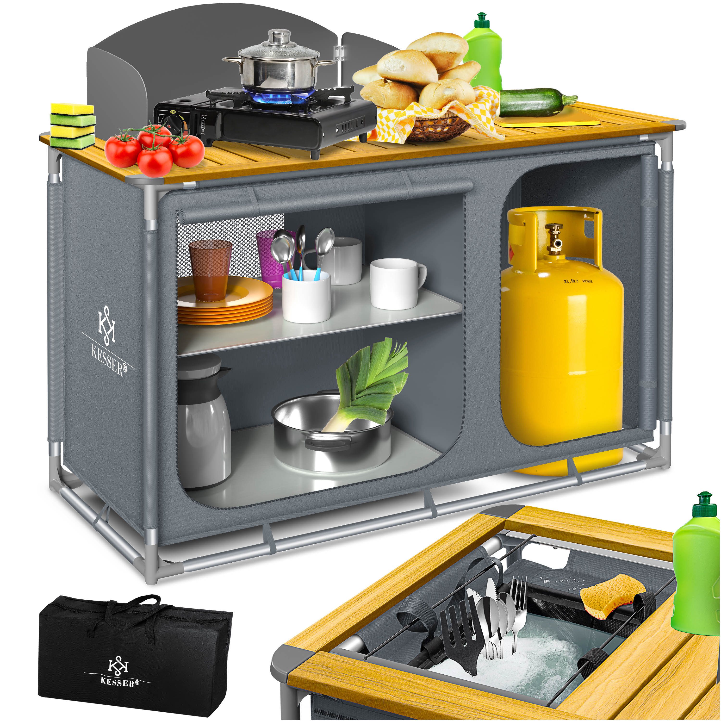 KESSER Campingschrank Campingschrank, Campingküche mit Aluminiumgestell