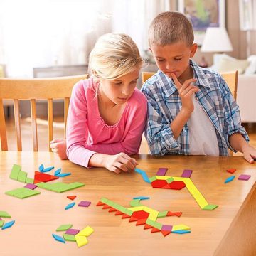 GelldG Lernspielzeug Tangram-Spielzeugset geometrische Formen Holzpuzzles Lernspielzeug