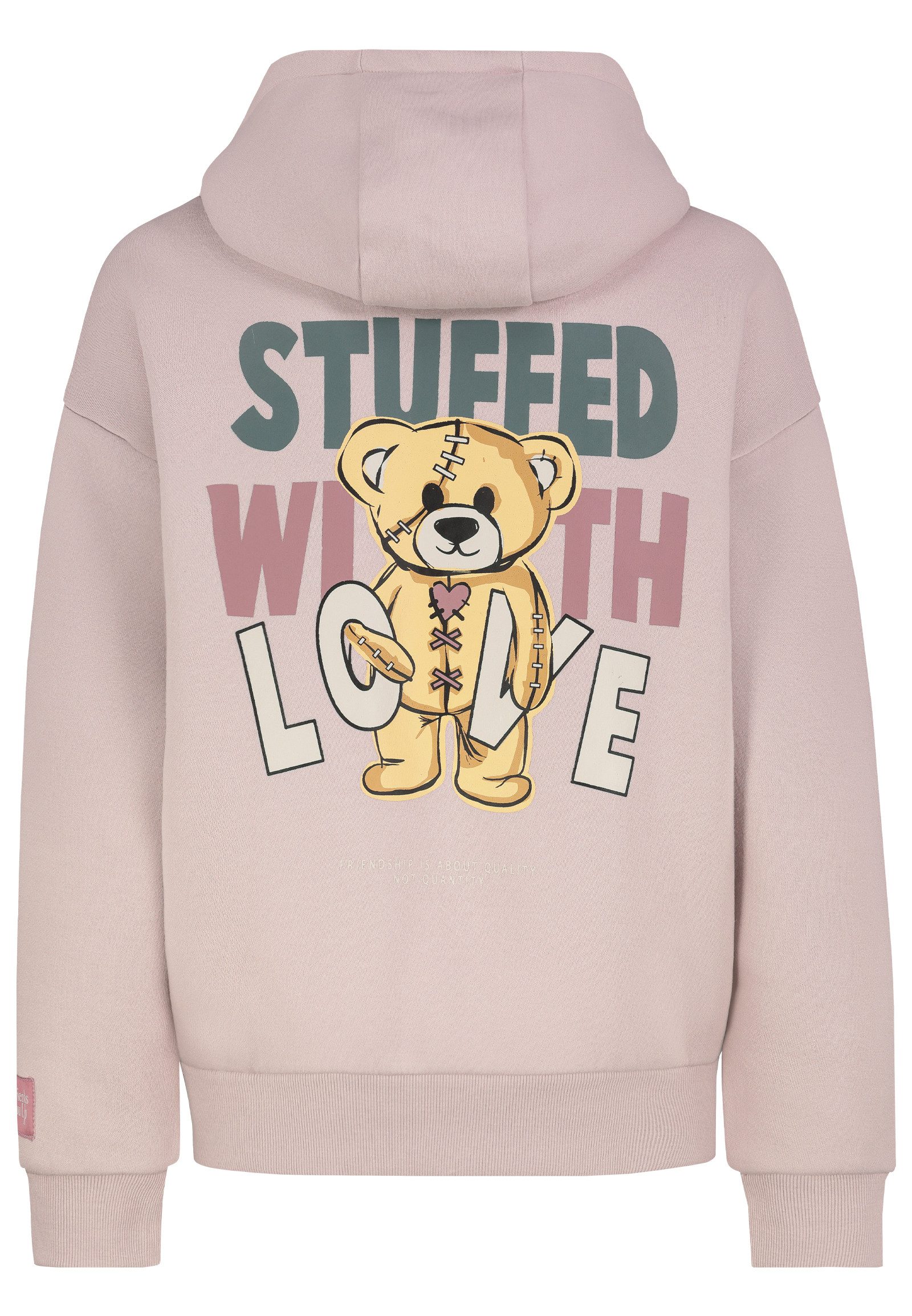 SUBLEVEL Hoodie Moderner Print Warm mit Kapuze für Damen (1-tlg) Baumwolle Normal Fit Kapuze Langarm Einfarbig atmungsaktiv
