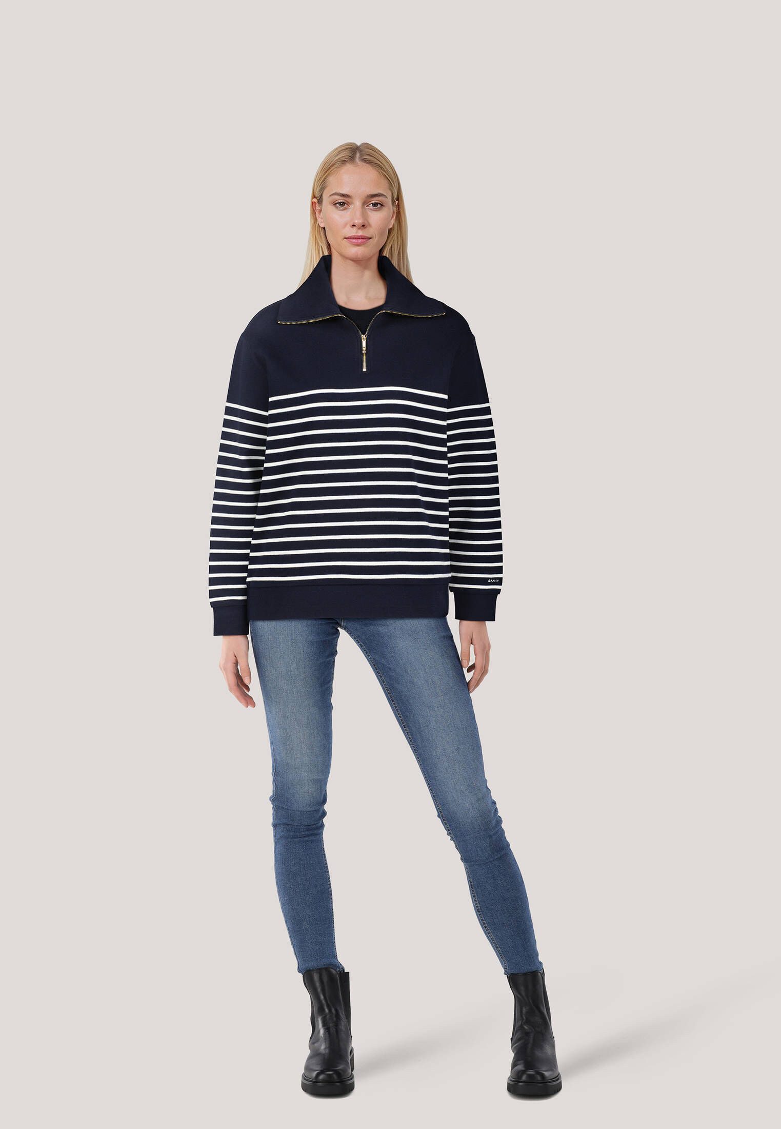 Gant Sweatshirt Damen Sweatshirt mit Reißverschluss günstig online kaufen