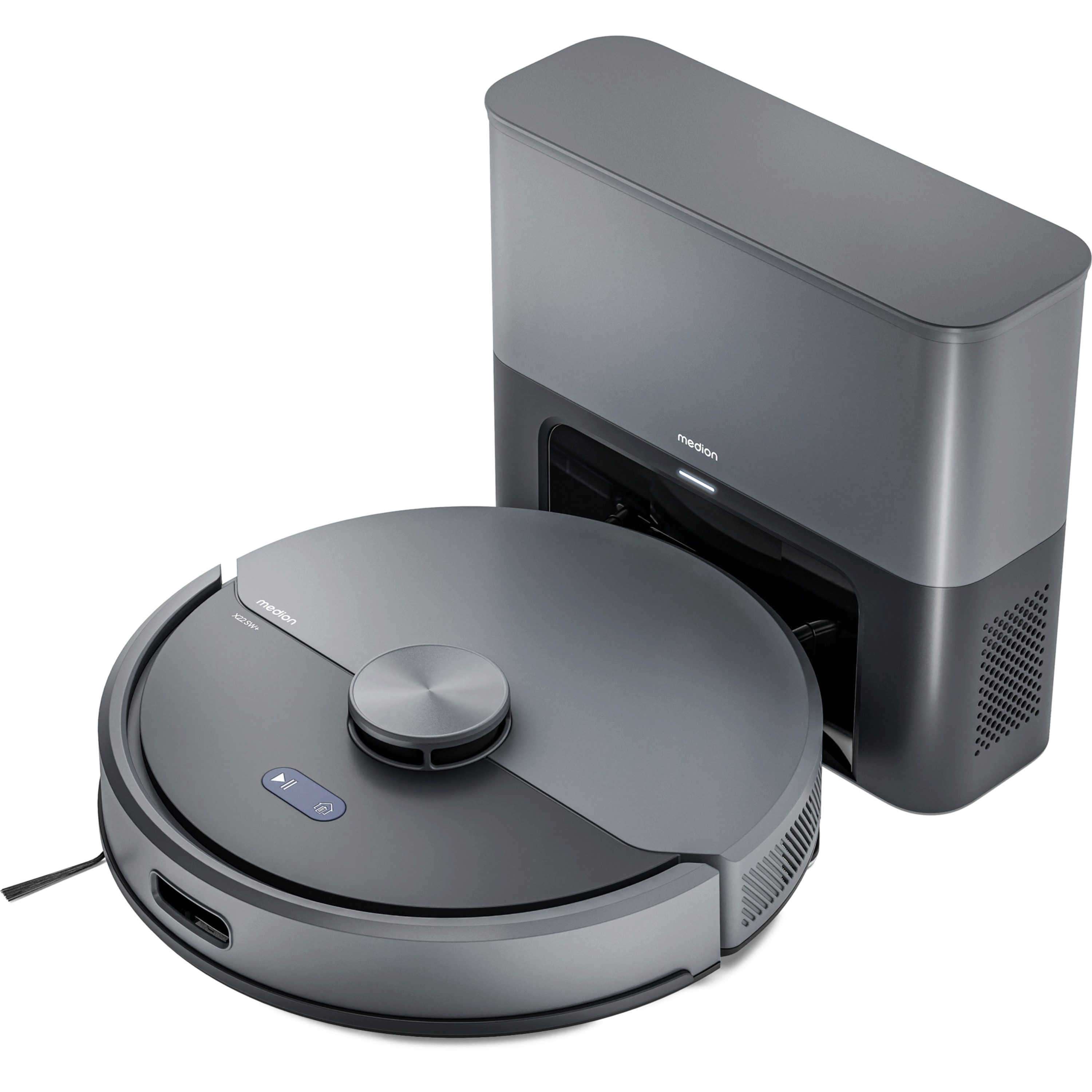 Medion® Saugroboter Smarter Saugroboter mit Wischfunktion und Absaugstation X22 SW+, X22SW+