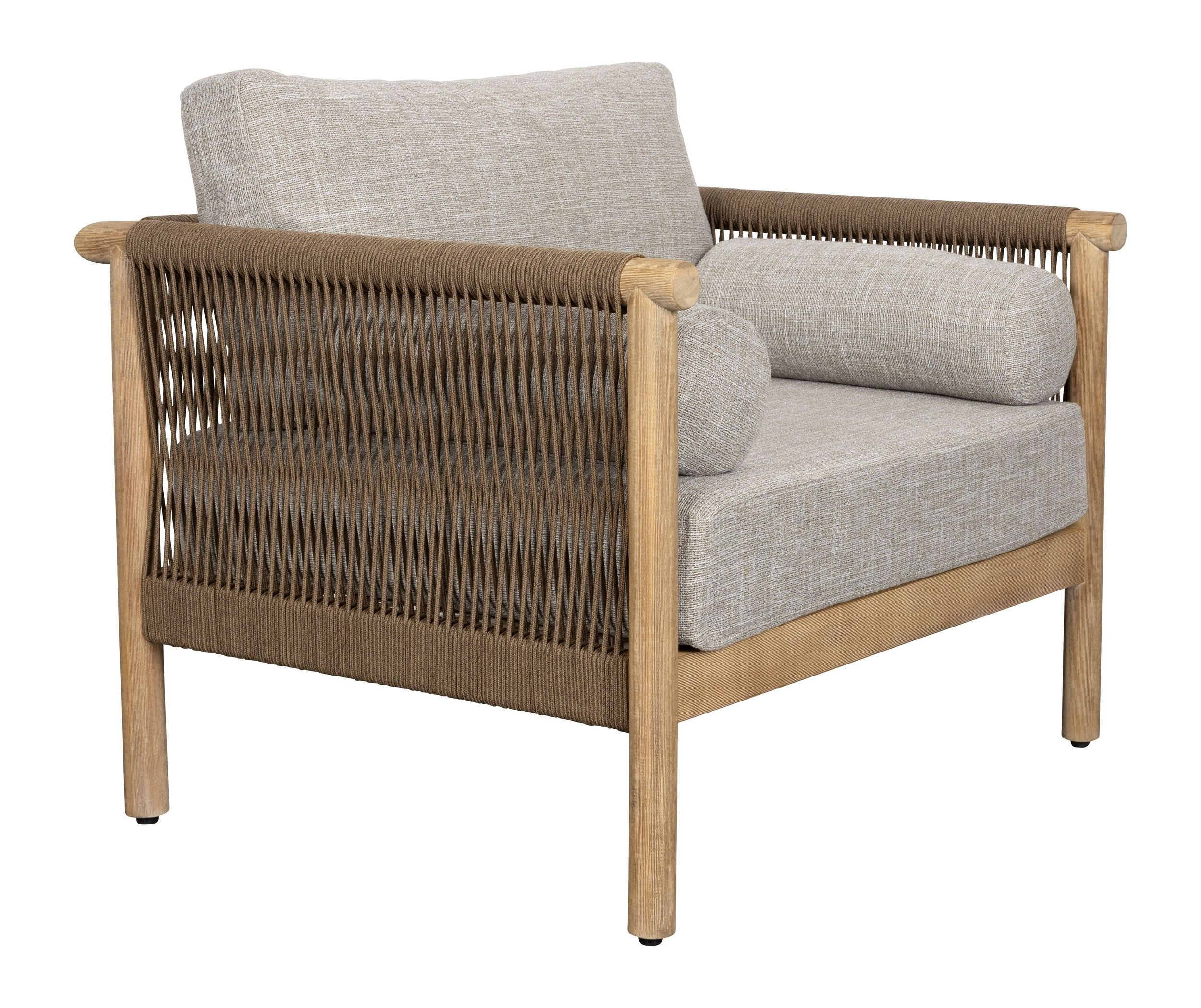 Dutchbone Loungesessel Loungesessel Oasis im 2er-Set, Beige aus Akazienholz – Dutchbone