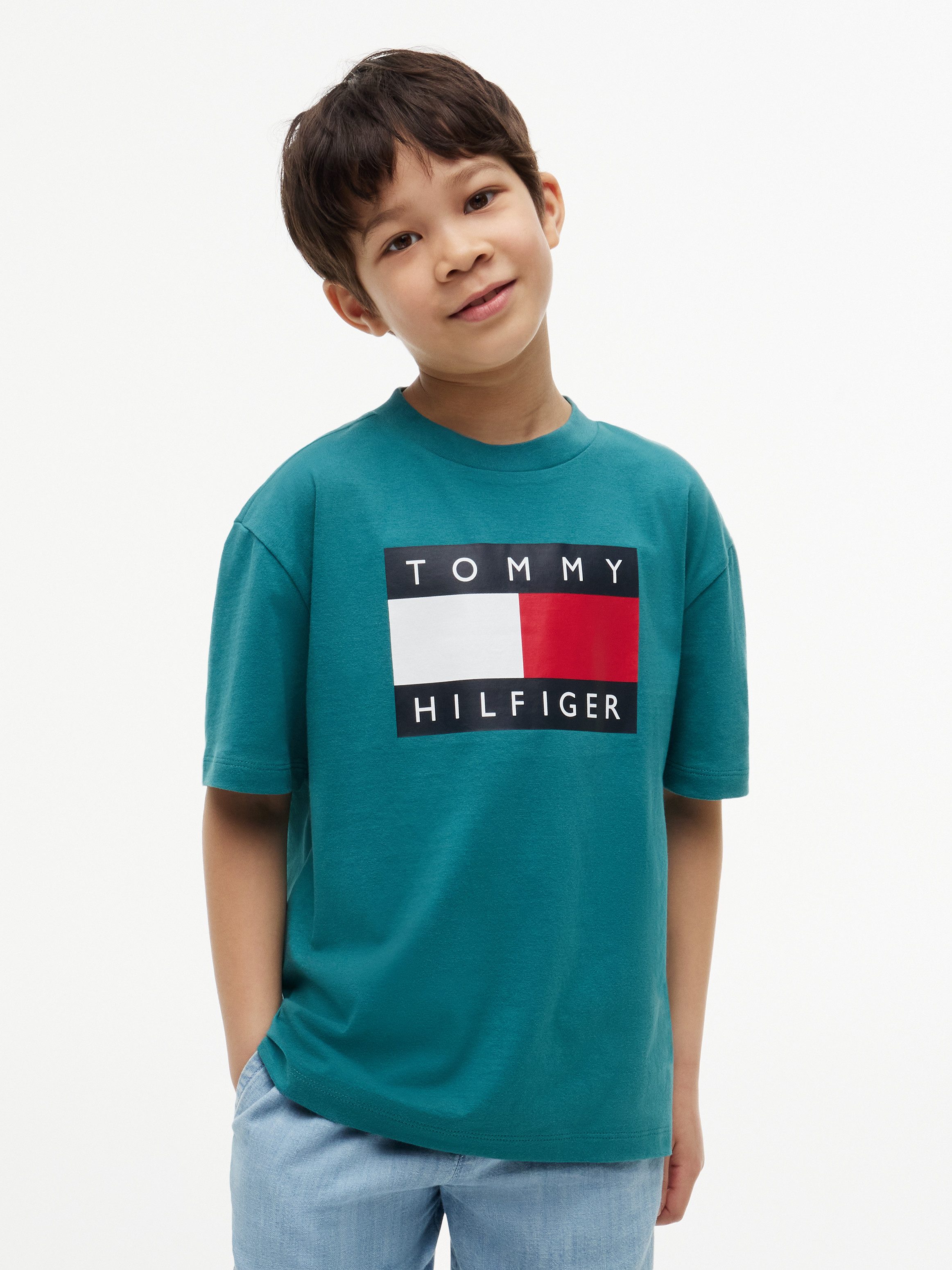 Tommy Hilfiger T-Shirt HERITAGE Regular Fit, Kinder bis 16 Jahre, Logo-Print