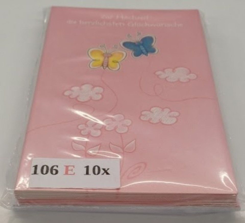 LYSCO Grußkarten 10 Glückwunschkarten Glückwünsche Hochzeit + DIN A6 Umschlag, Glückwunschkarten Geschenk Vermählung Feier, 4seitig - klappbar