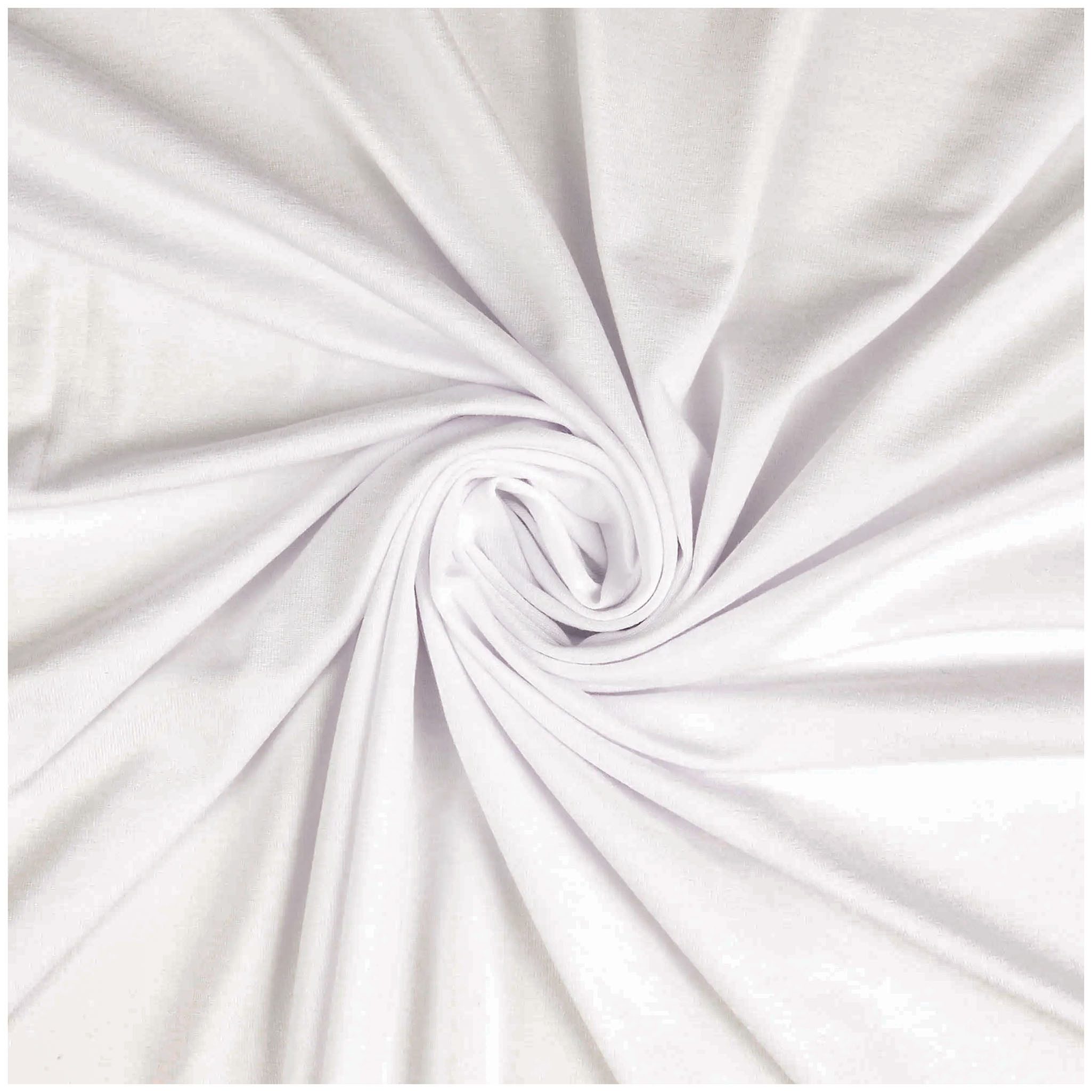 maDDma Stoff Jersey Stoff Bambus Viskose Meterware elastischer Stretch zum Nähen, weiß