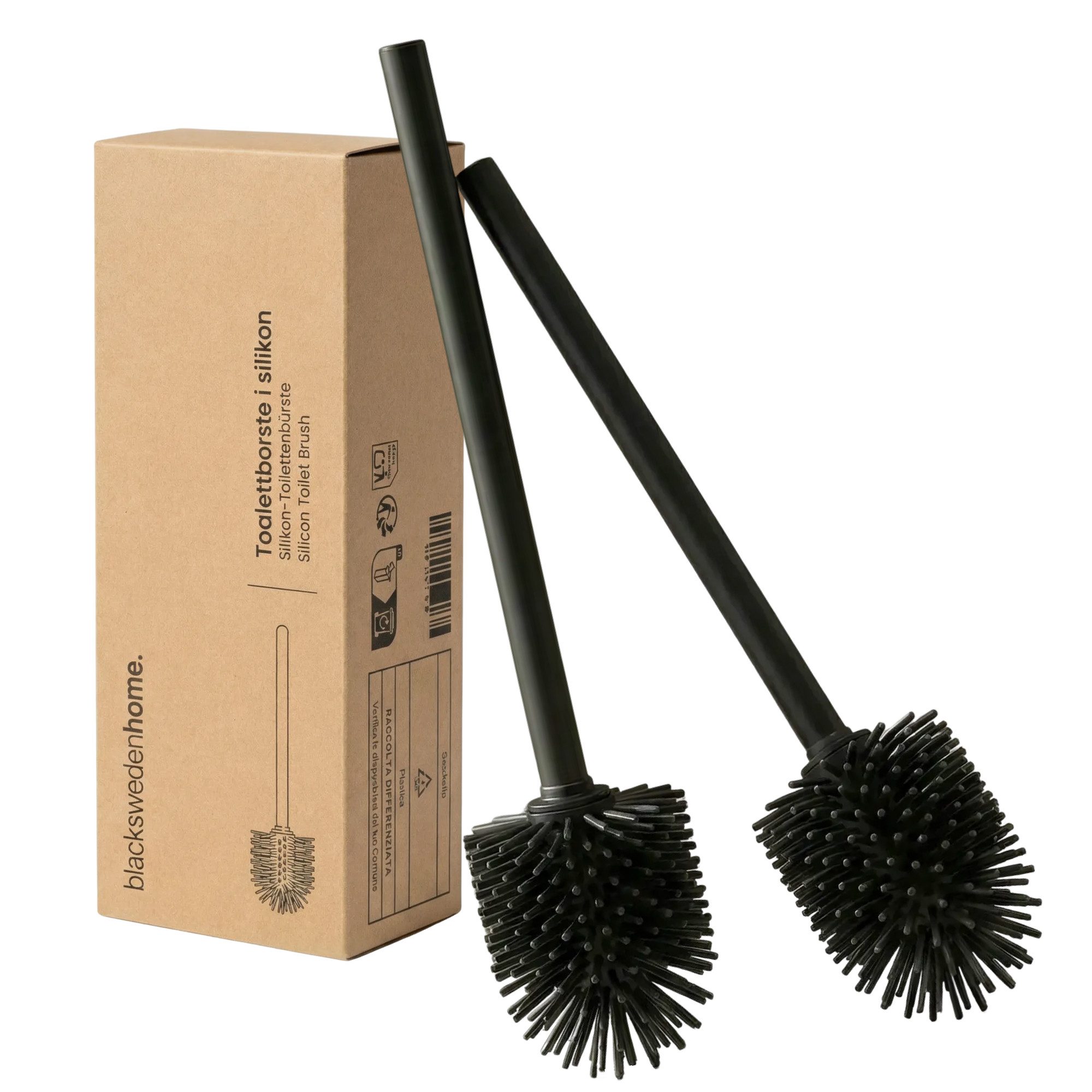blackswedenhome. WC-Garnitur Ersatz Silikon Toilettenbürsten 2 Stück, 2er-Set, Silikon, 27 cm Höhe