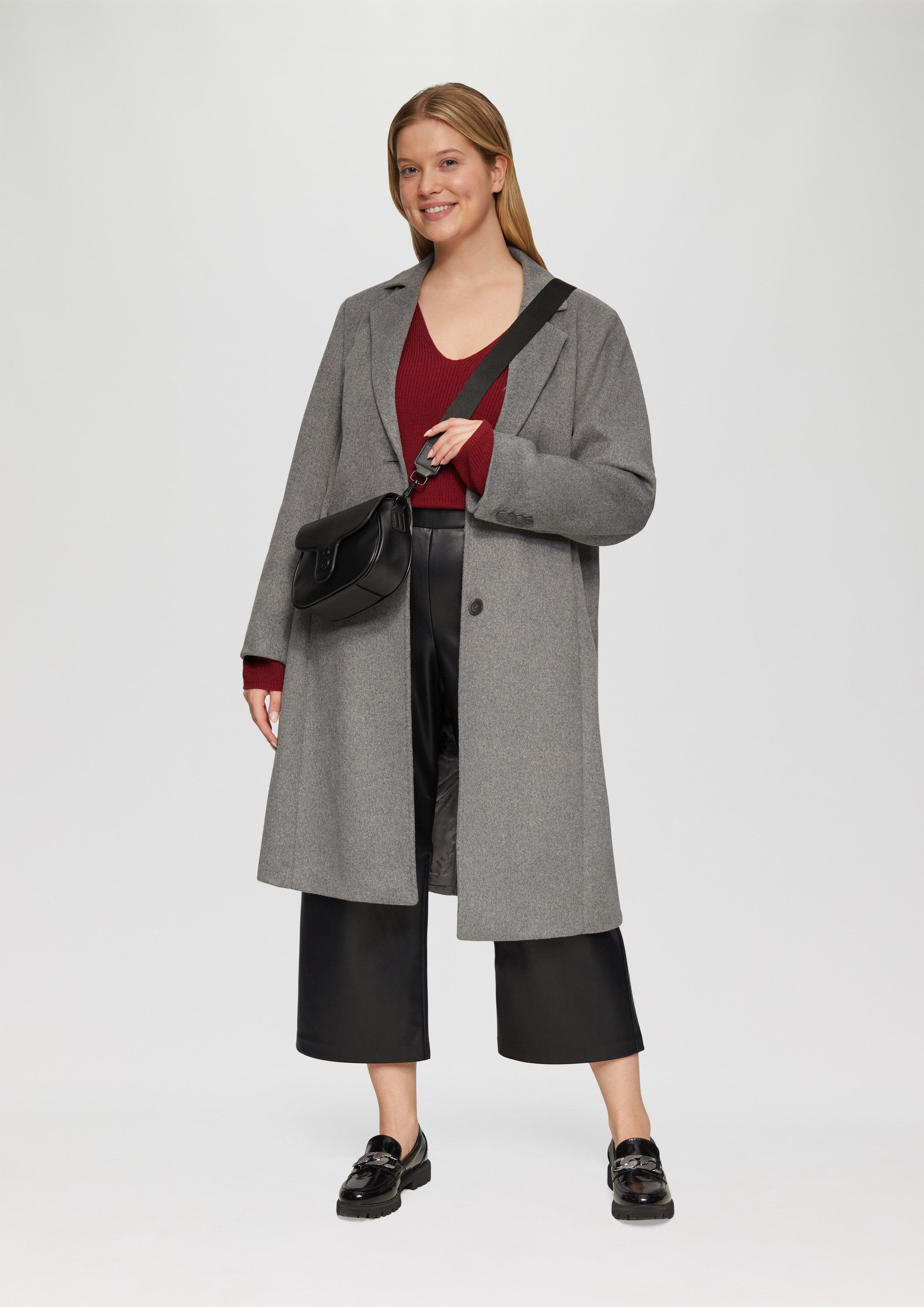 s.Oliver Culotte Hose Culotte aus Lederimitat mit Nahtdetails – Bild 5 von 5