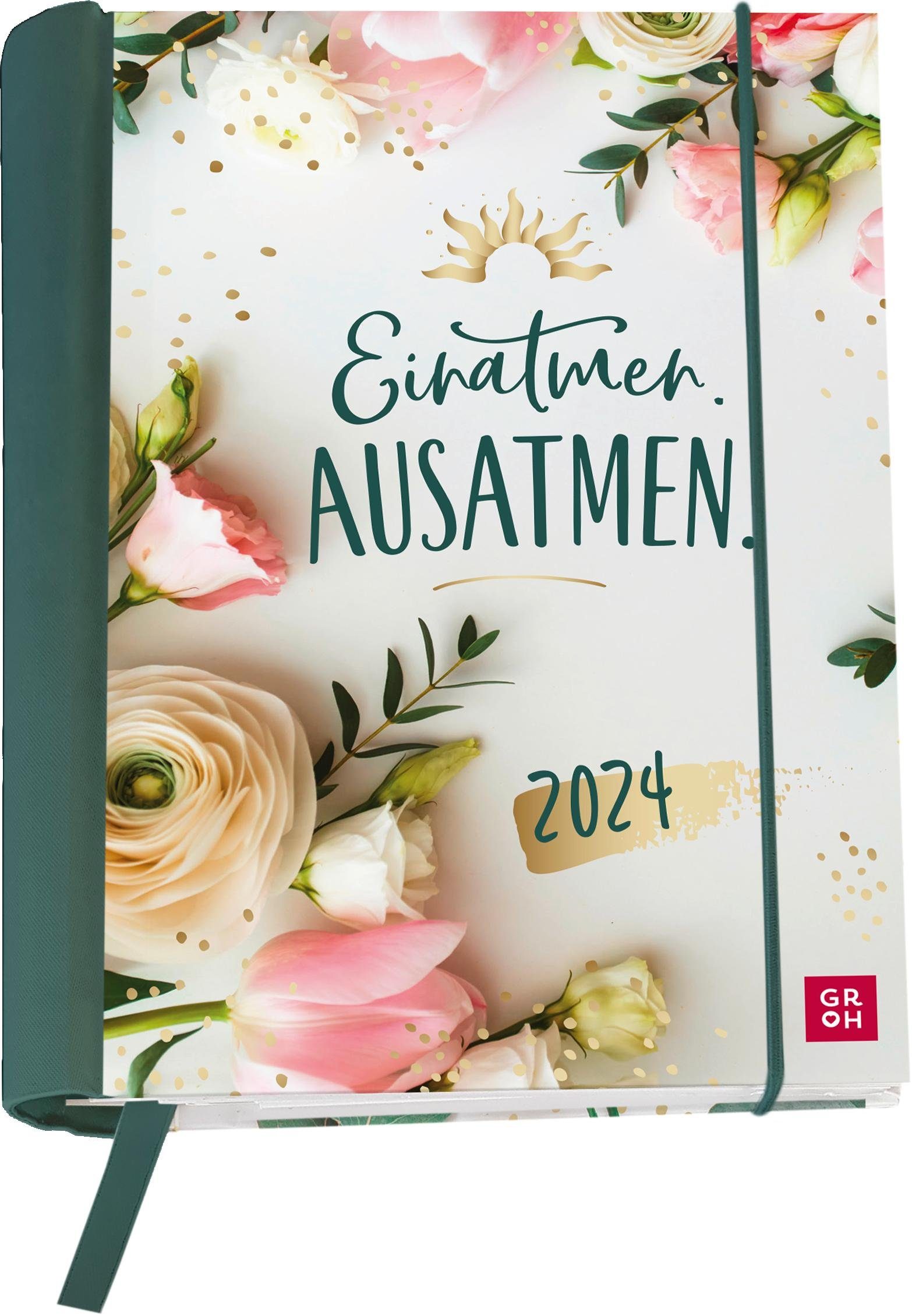 groh Verlag Terminkalender Buchkalender 2024 Einatmen. Ausatmen.