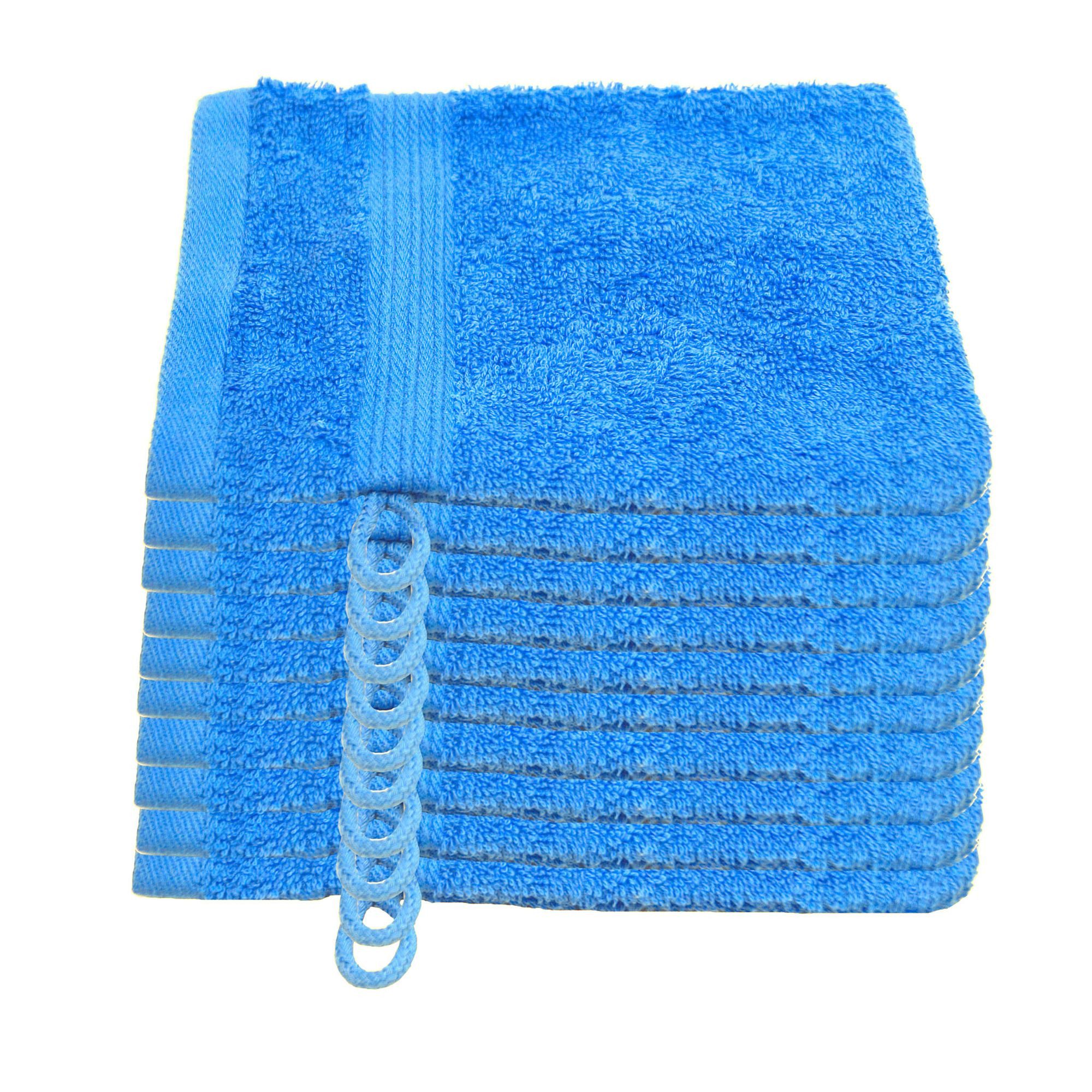 Julie Julsen Waschhandschuh 10-Waschhandschuh-Himmelblau-Waschhandschuh 15 x 21 cm, (10-St)