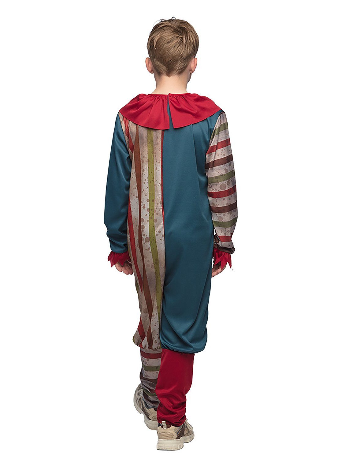 Boland Clown-Kostüm Böser Clown - Horror Halloween Kostüm Kinder, Vergilbtes Clownskostüm mit Flecken