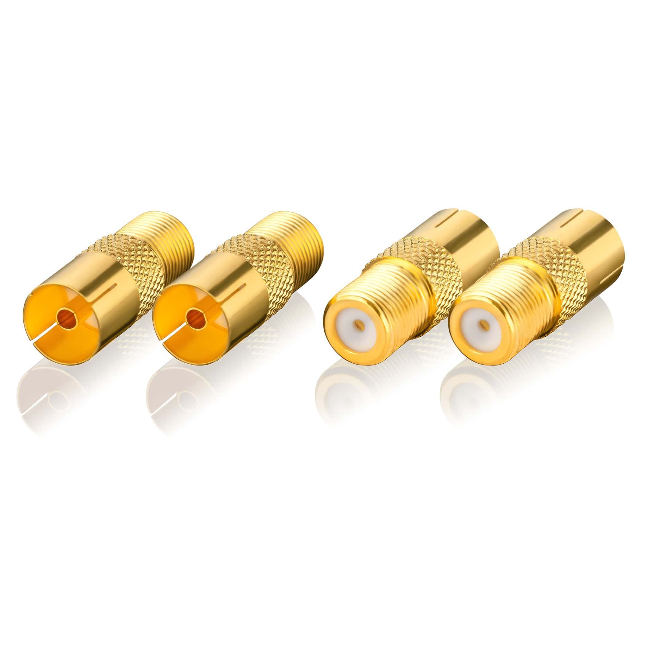 SEBSON SAT Antenne Adapter Set - 2x F-Stecker auf Koax Stecker (IEC) TV-Adapter