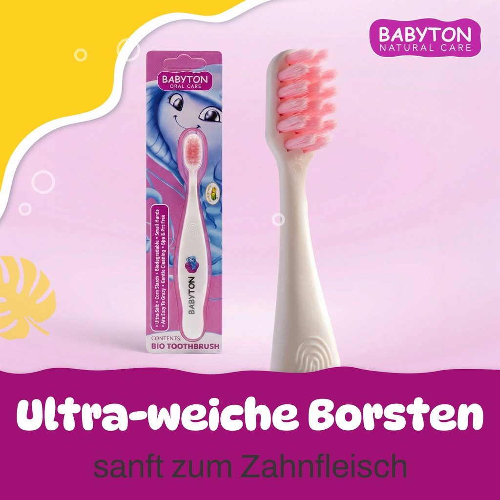 Babyton Lernzahnbürste Babyton Bio-Zahnbürste aus Mais, weich & umweltfreundlich