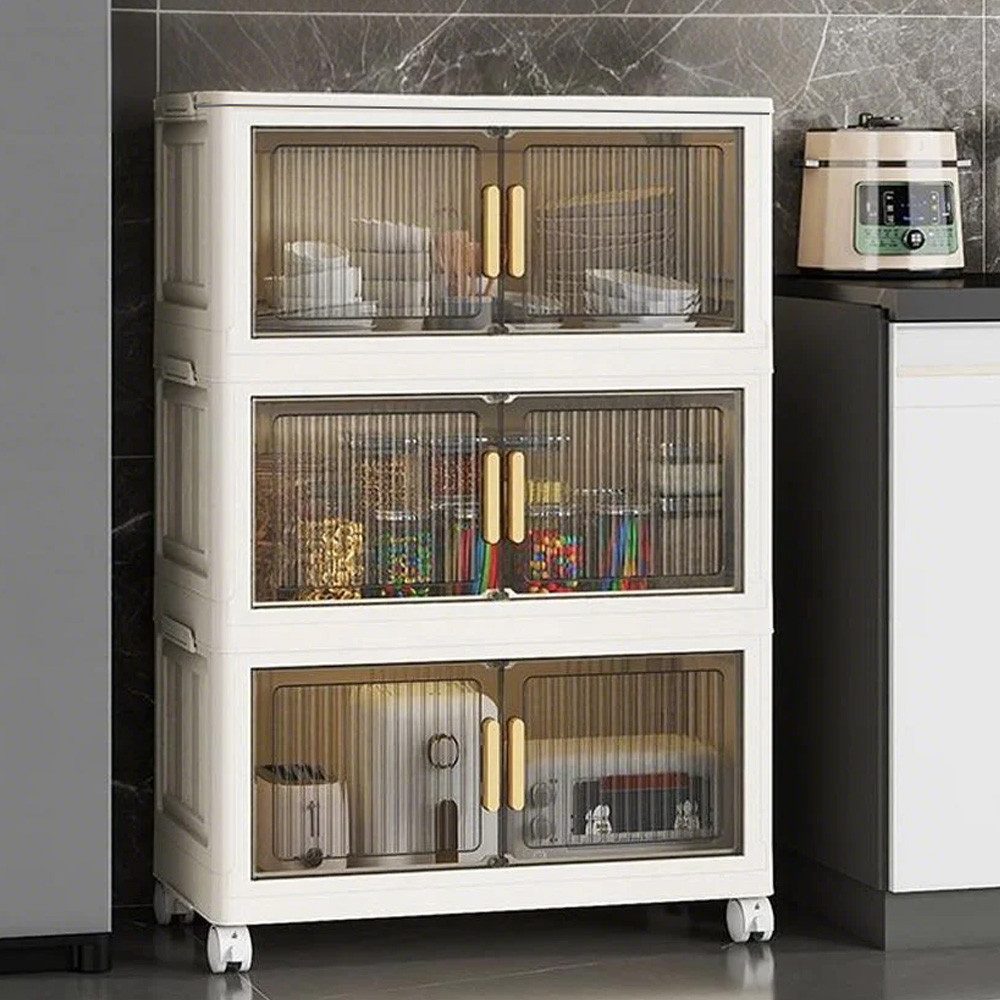 POPOLIC Aufbewahrungsbox Dreischichtiger Sichtschrank für Küche günstig online kaufen