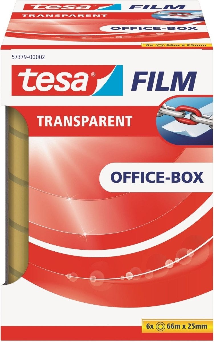 tesa Klebepad Klebefilm tesafilm transparent 25mmx66m 6 Rollen