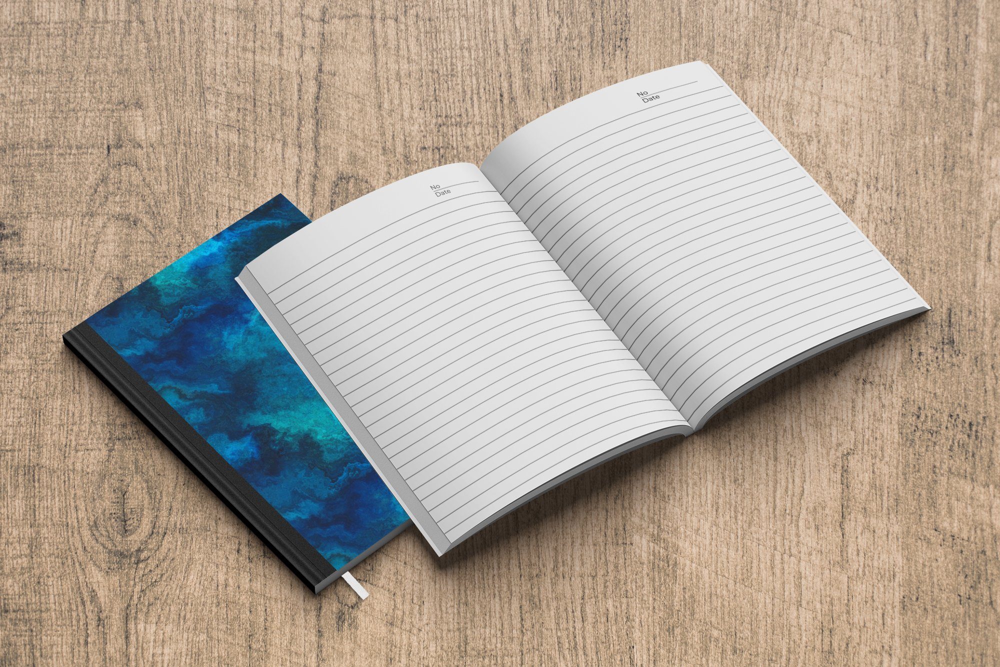 98 Farbe Haushaltsbuch MuchoWow Abstrakt Notizbuch Blau, Journal, A5, - - Seiten, - Merkzettel, Notizheft, Muster Tagebuch,