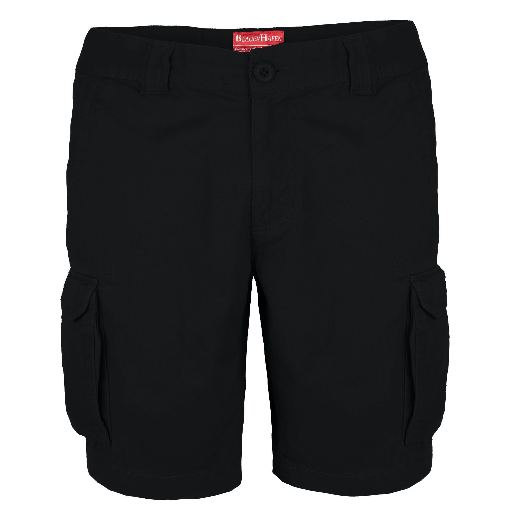 Baumwolle BlauerHafen Schwarz Cargoshorts Cargo Bermuda Normale Hose Passform 100% Shorts Herren