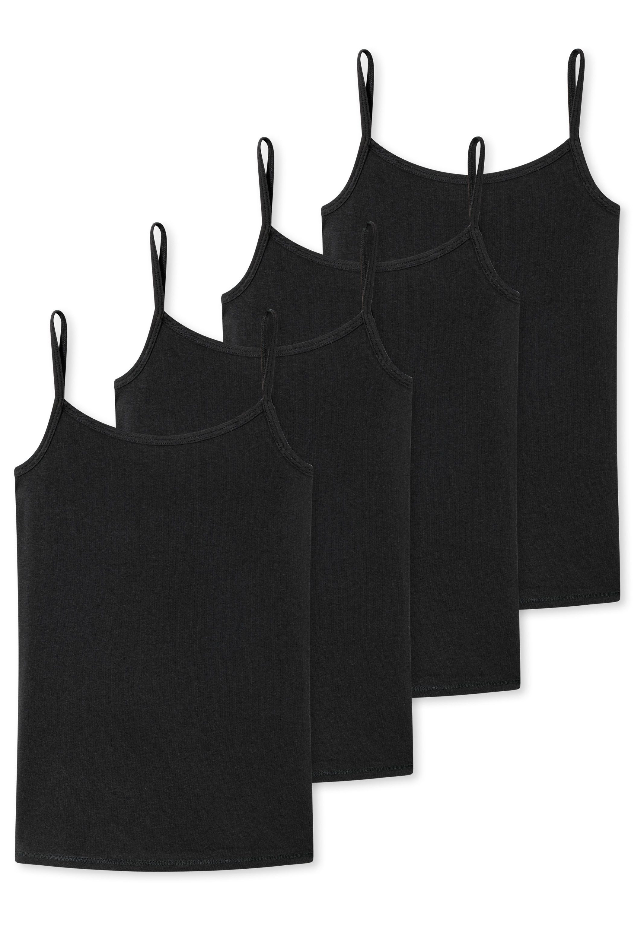 Schiesser Unterhemd 4er Pack Teens Girls 95/5 Cotton (Spar-Set, 4-St) Spaghetti Top - Baumwolle - Unifarbenes Design, Mit schmalen Trägern