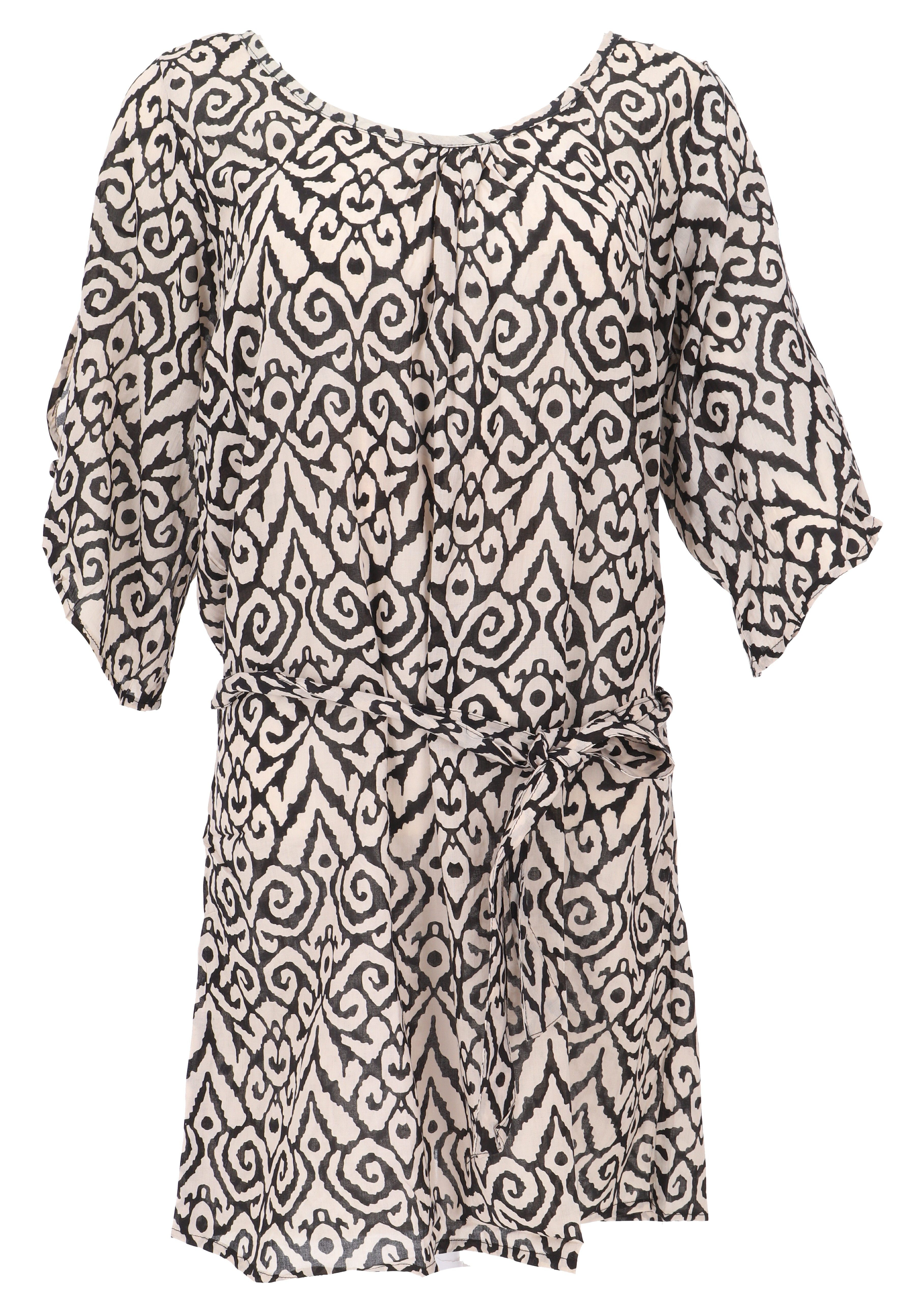 Guru-Shop Longbluse Luftige Maxitunika, Boho Sommertunika,..