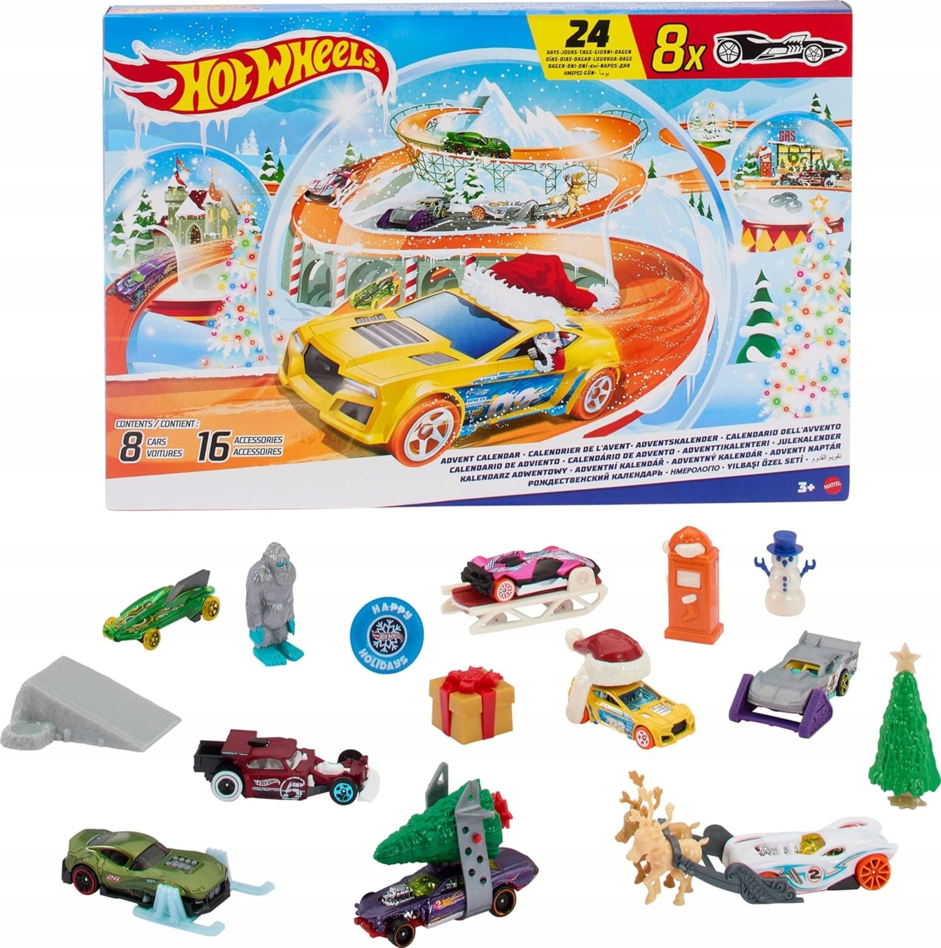 Hot Wheels Adventskalender Hot Wheels Adventskalender – 8 Autos + 16 Zubehörteile (1-tlg)